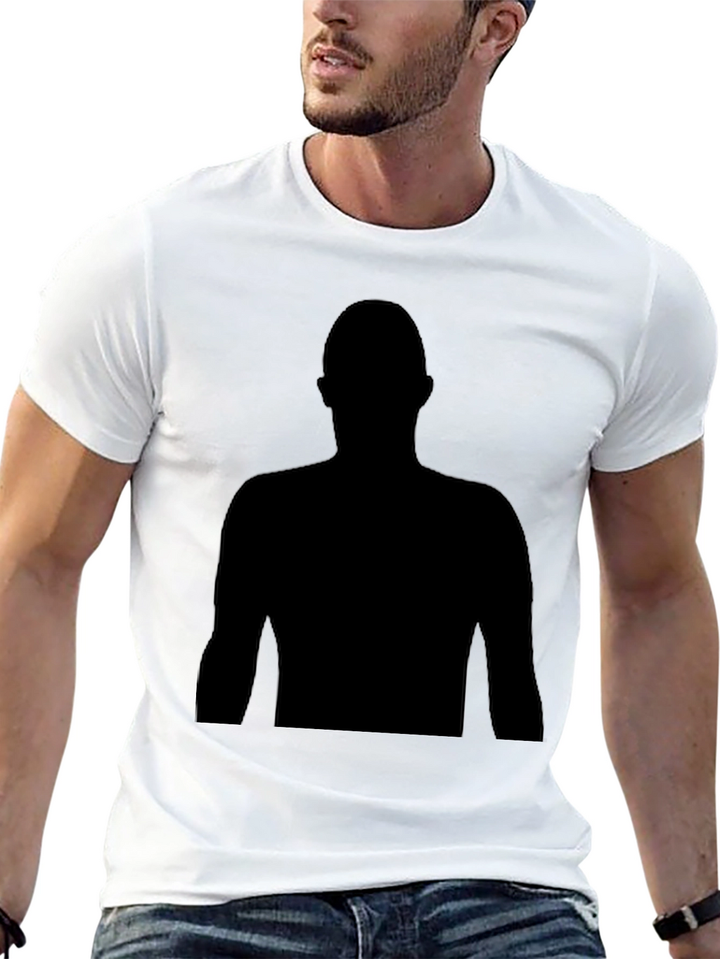Black Silhouette Graphic Tee - Mens Casual T-Shirt