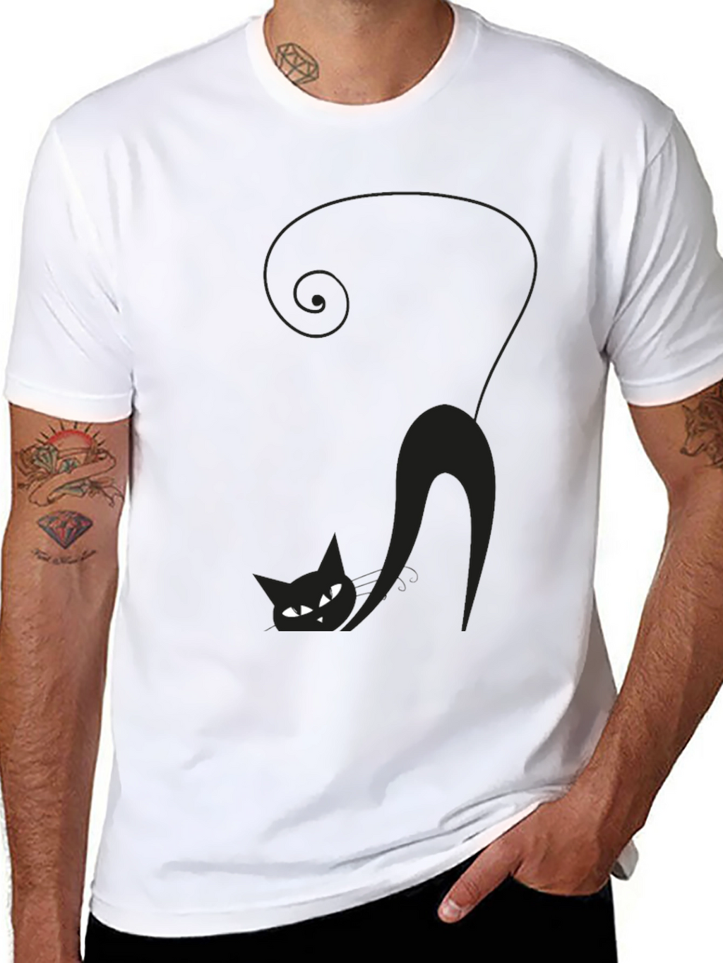 Black Cat Graphic T-Shirt - Spooky Season Style
