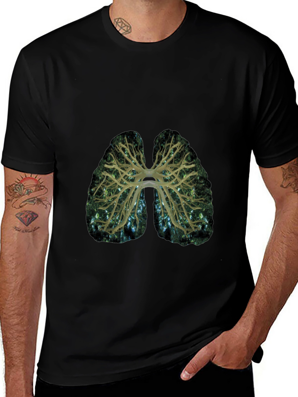 Lungs Graphic Print T-Shirt - Breath of Fresh Style