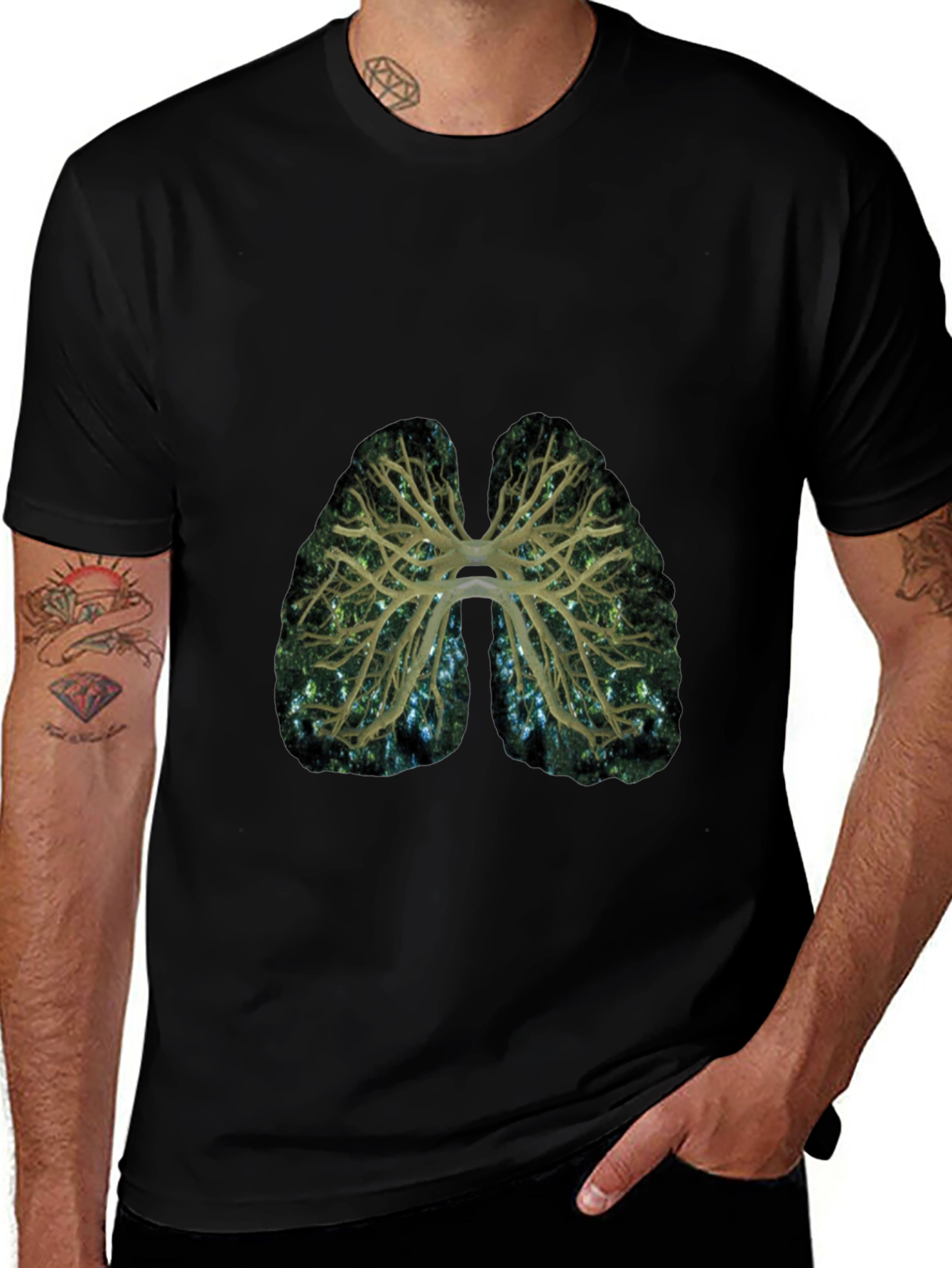 Lungs Graphic Print T-Shirt - Breath of Fresh Style