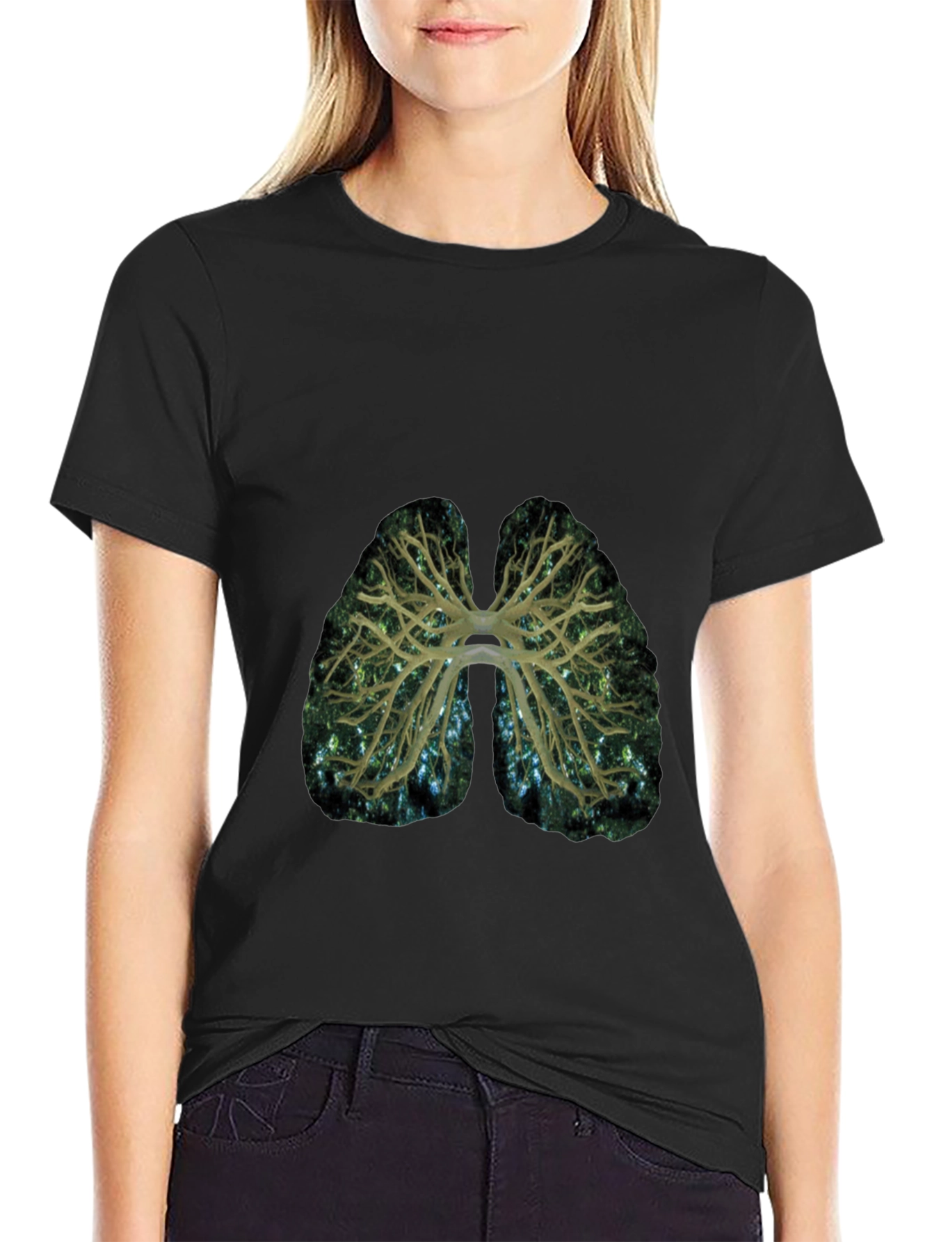 Lungs Graphic Print T-Shirt - Breath of Fresh Style