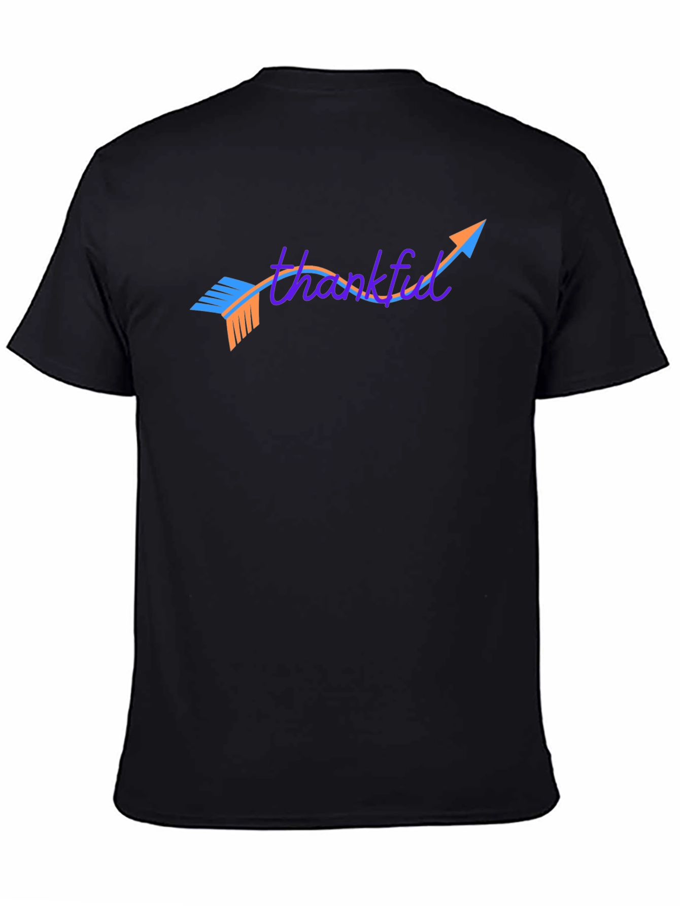 Thankful Arrow Graphic Tee - Casual Black T-Shirt