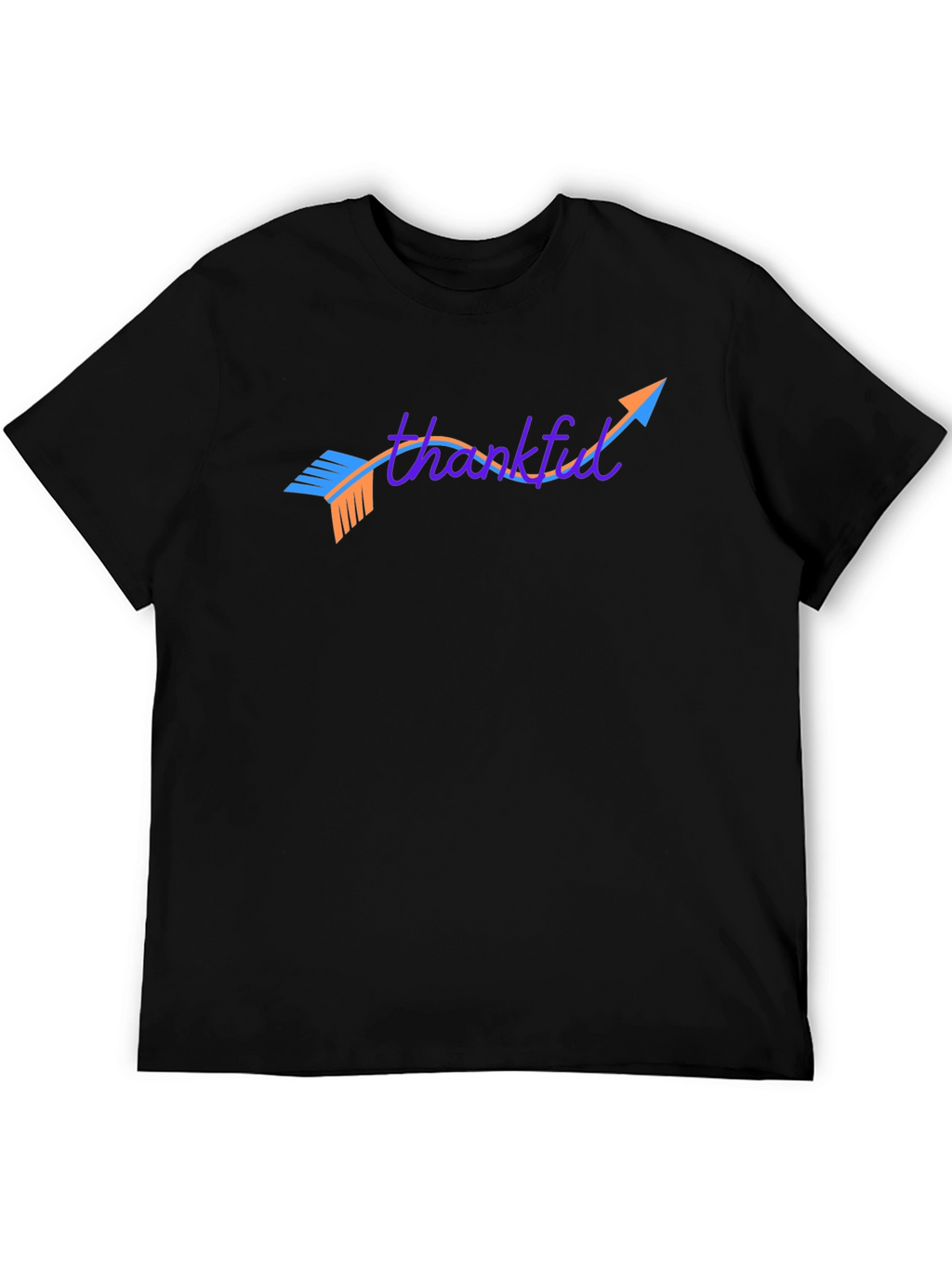 Thankful Arrow Graphic Tee - Casual Black T-Shirt