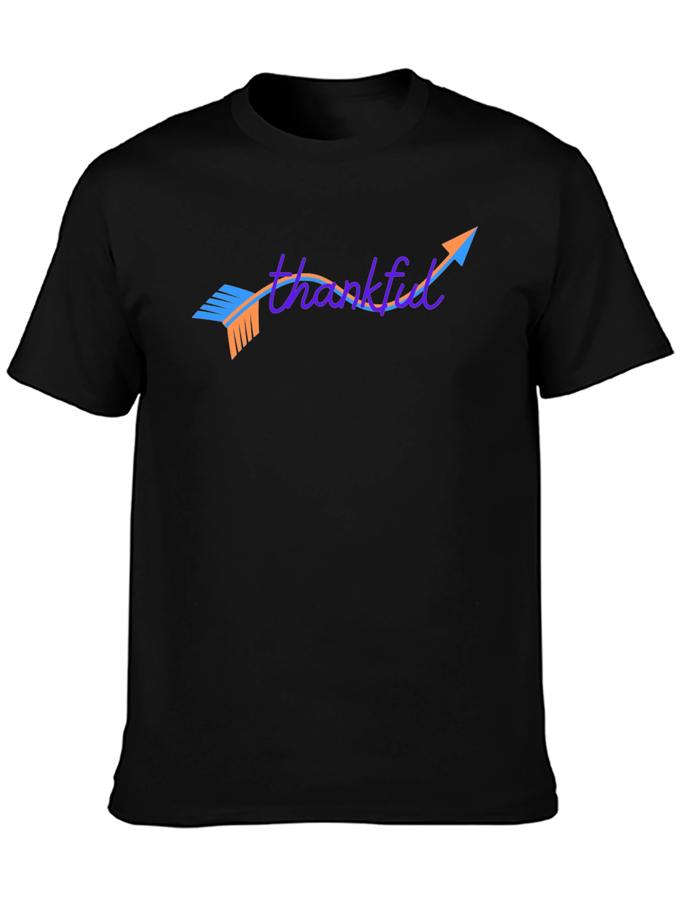Thankful Arrow Graphic Tee - Casual Black T-Shirt