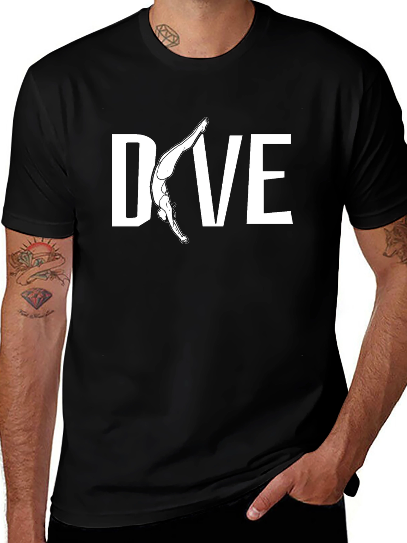 Dive T-Shirt - Black Tee with Diver Graphic