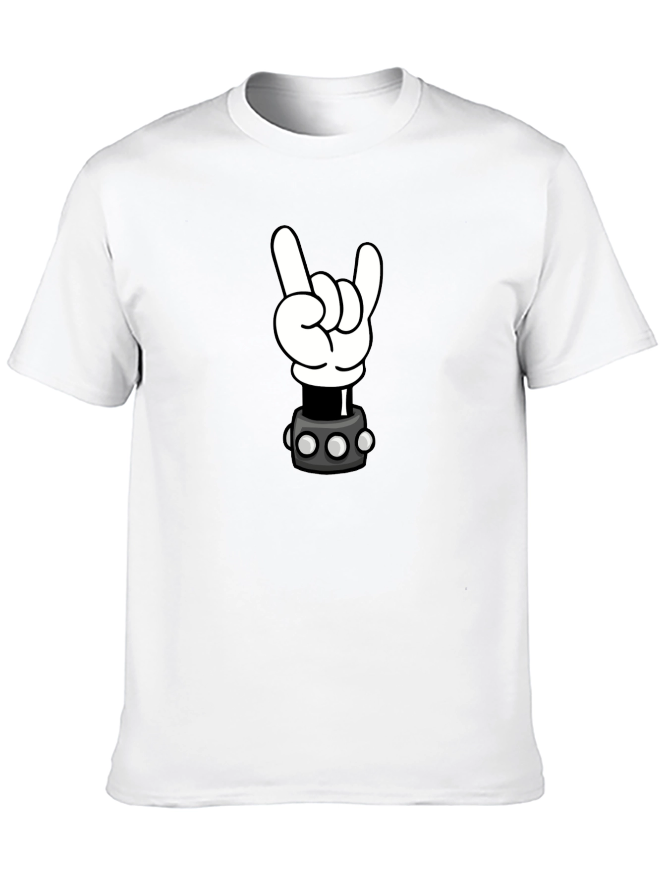 Cartoon Rock Hand Graphic T-Shirt