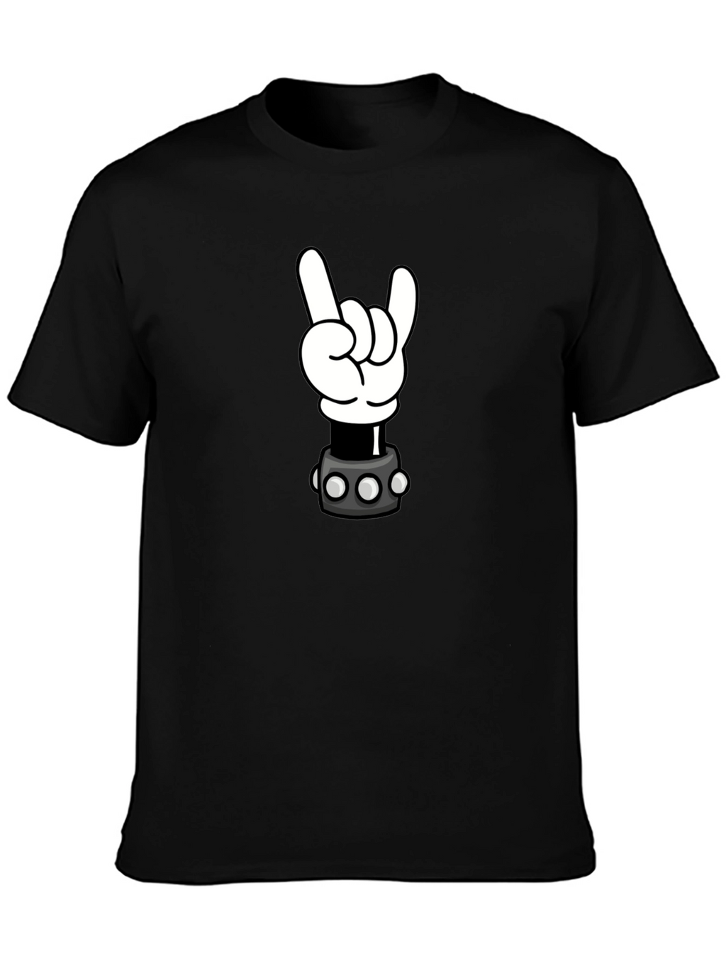 Cartoon Rock Hand Graphic T-Shirt