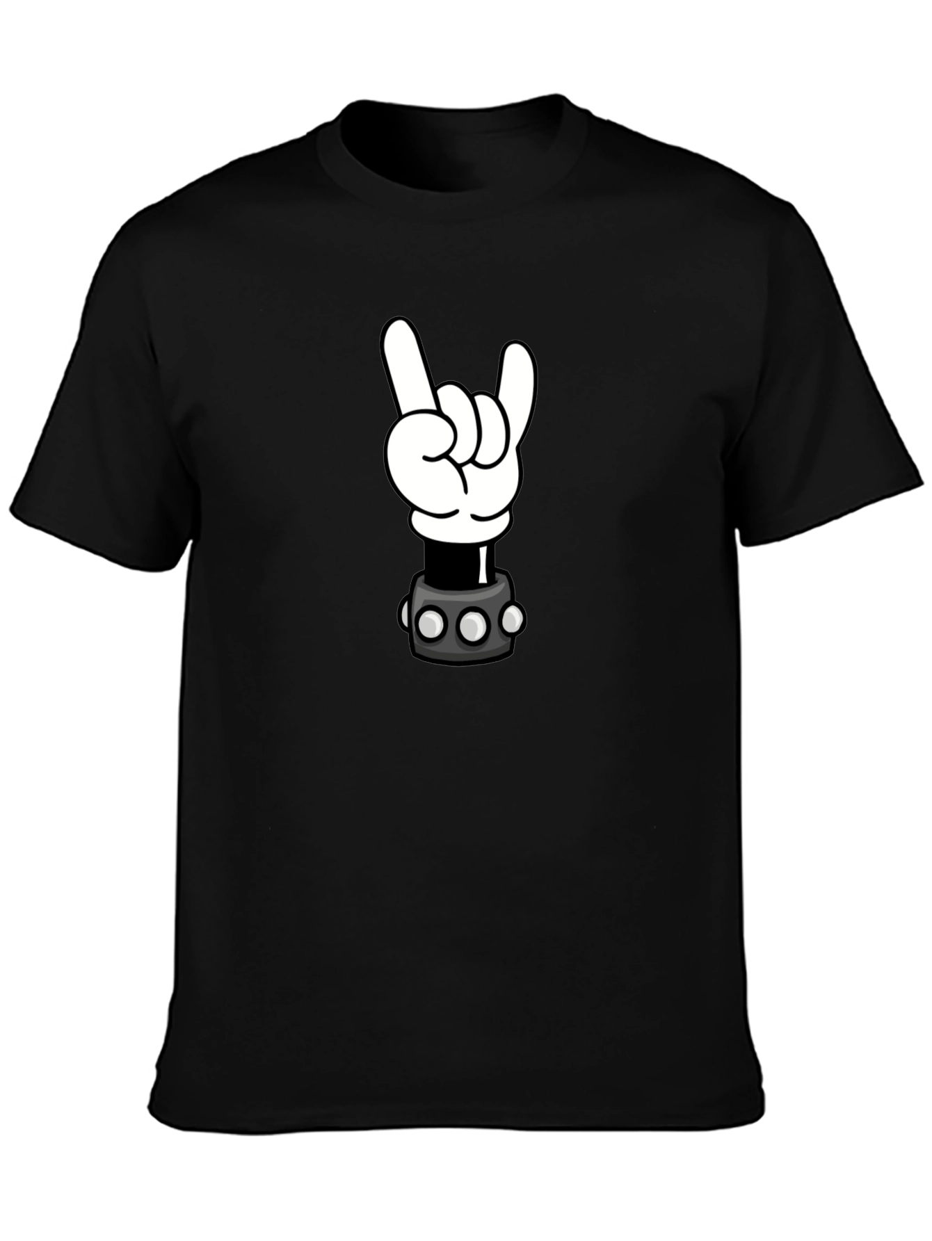Cartoon Rock Hand Graphic T-Shirt