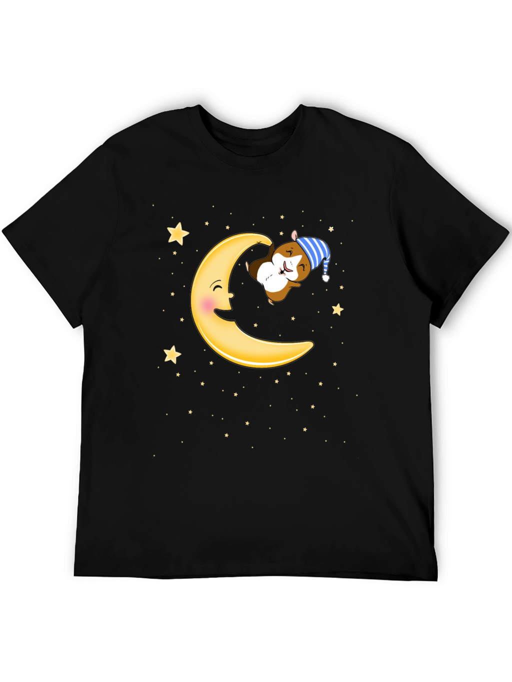 Sleepy Hamster Moon T-Shirt - Cute Cartoon Graphic Tee