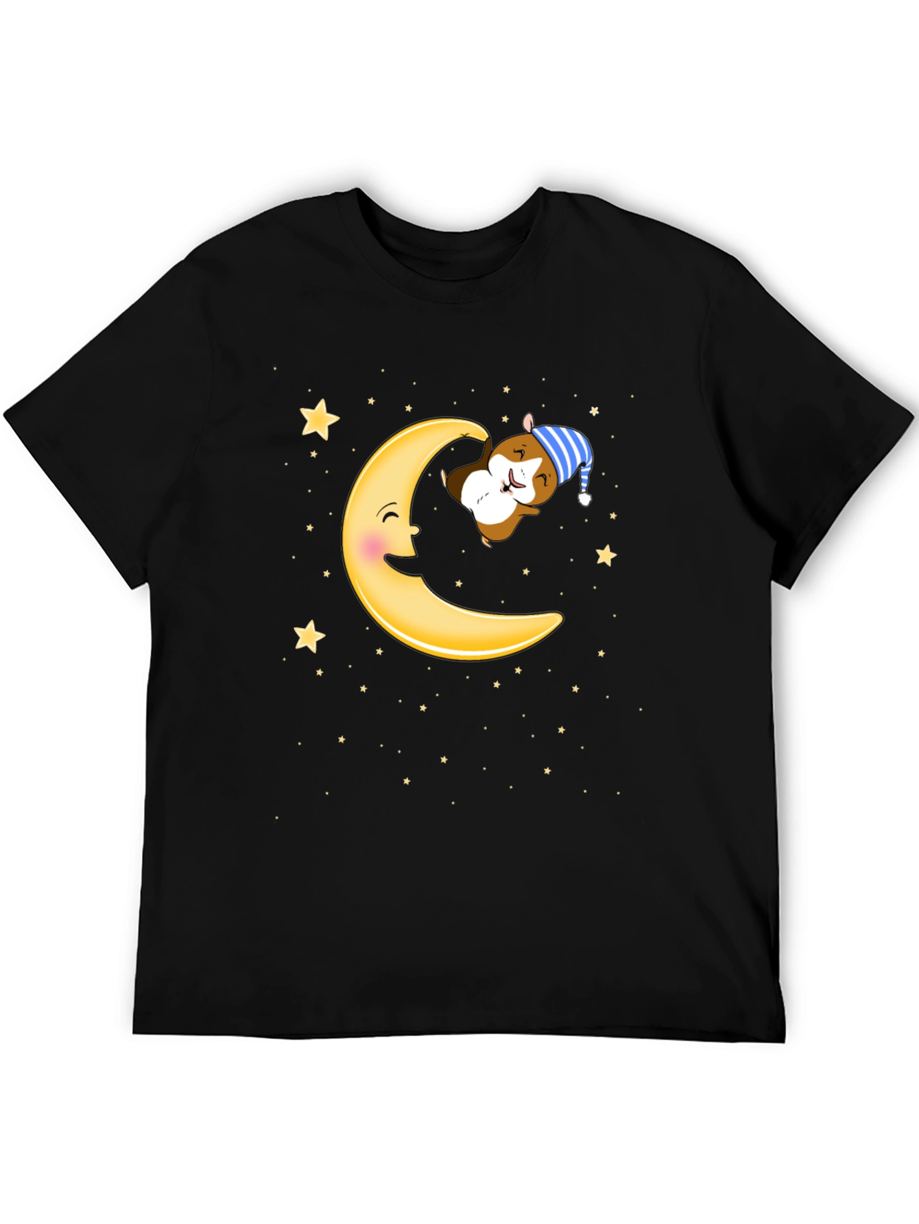 Sleepy Hamster Moon T-Shirt - Cute Cartoon Graphic Tee