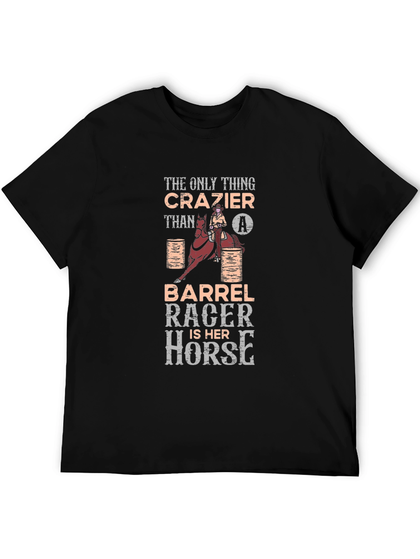 Crazy Barrel Racer & Horse Graphic T-Shirt