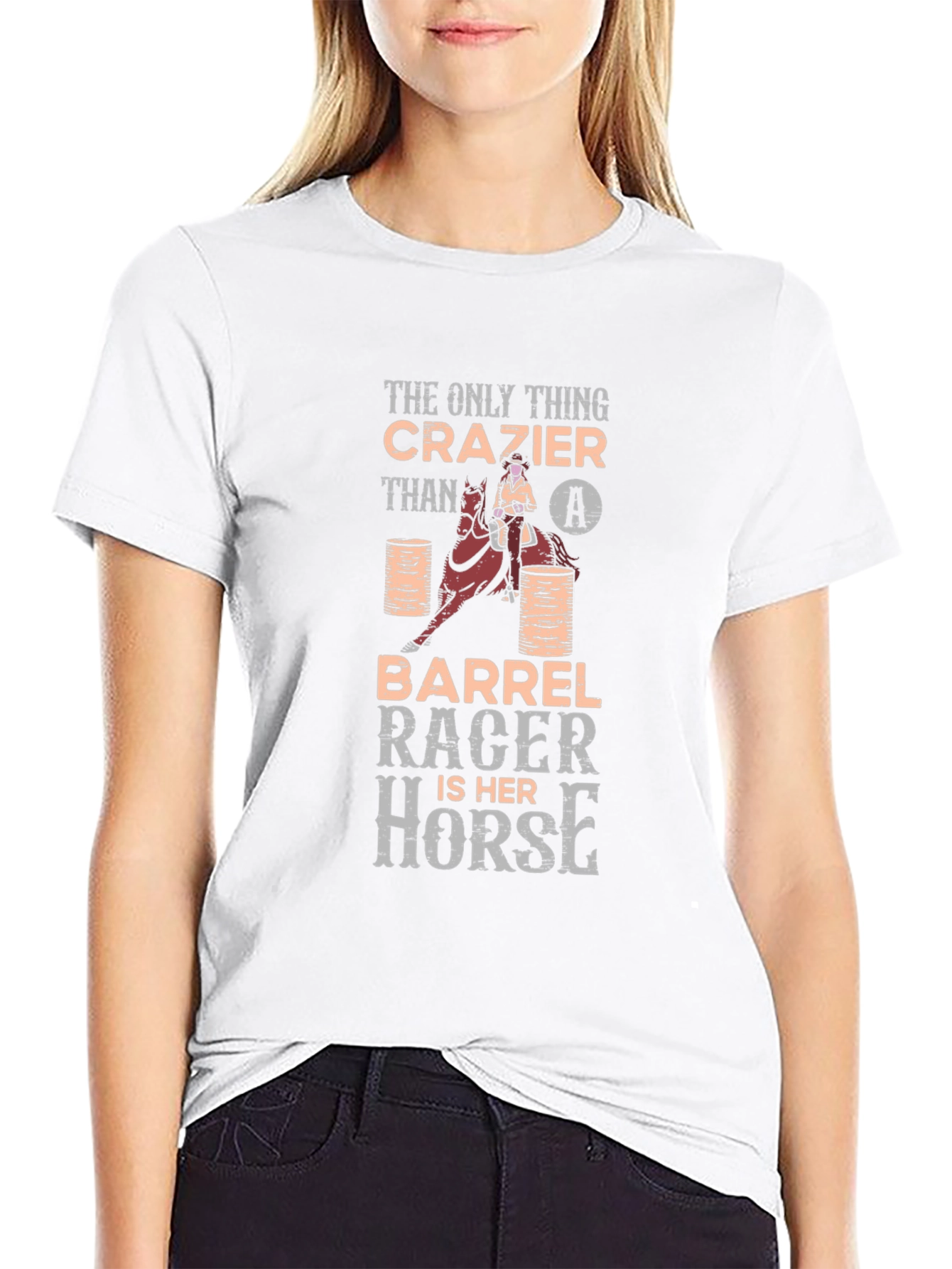 Crazy Barrel Racer & Horse Graphic T-Shirt