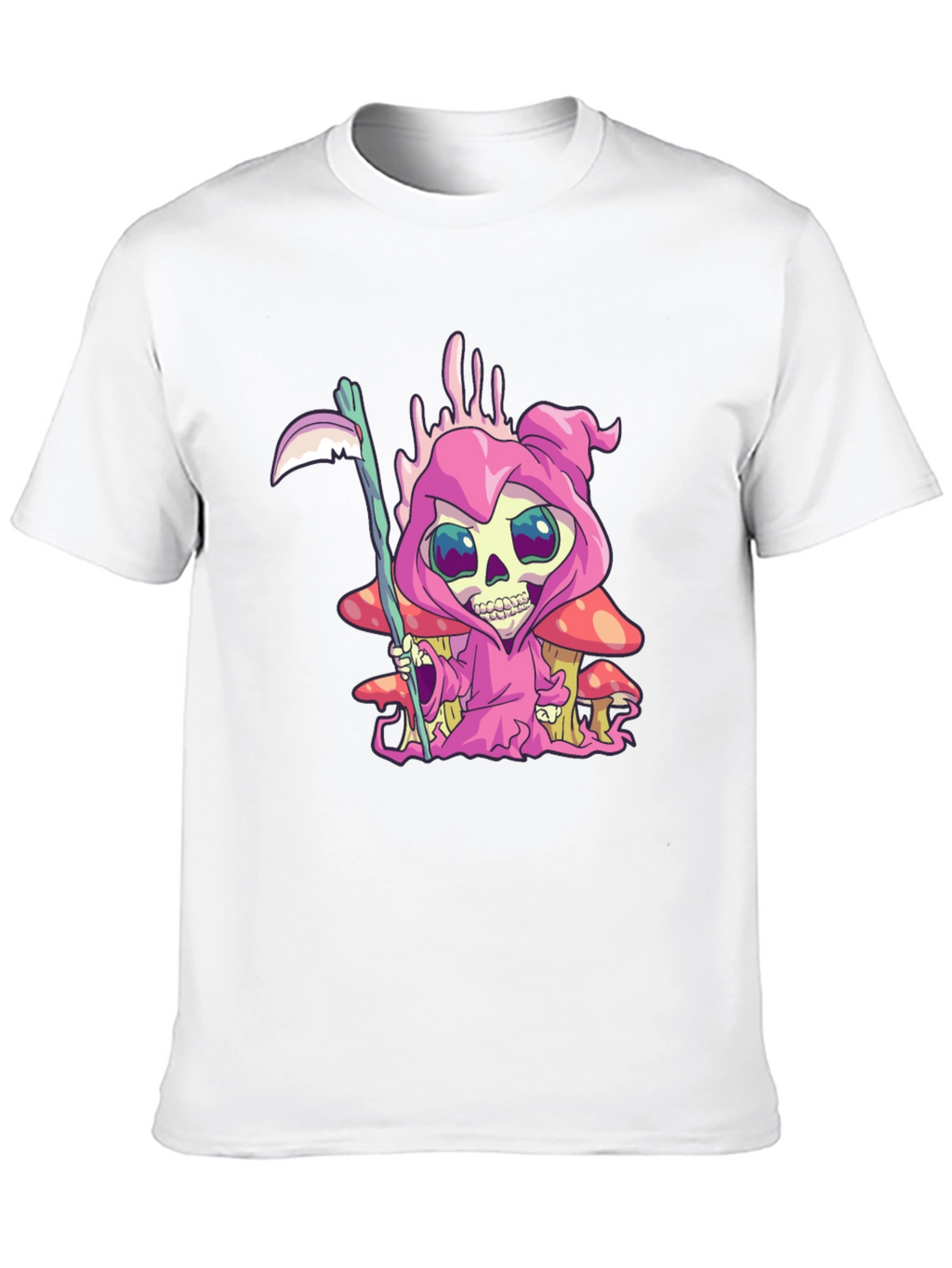 Grim Reaper T-Shirt - Cartoon Skull Design
