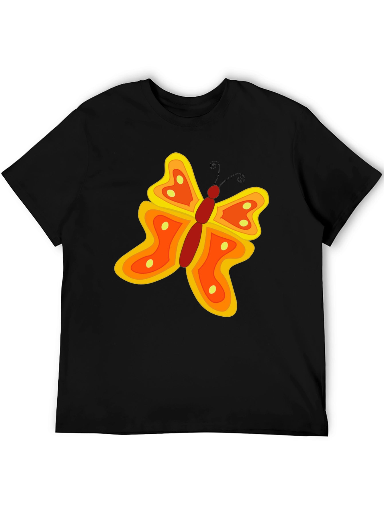 Butterfly Graphic Tee - Stylish Mens Black T-Shirt