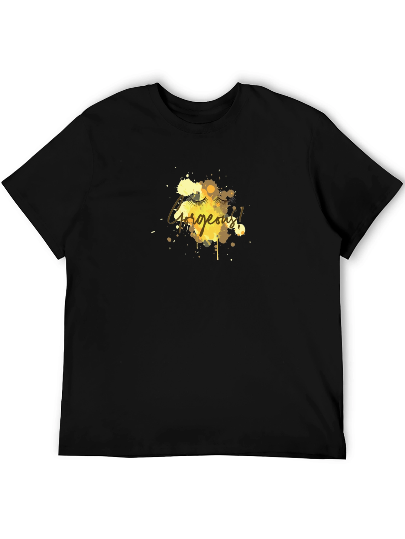Gorgeous Eyelash Graphic Tee - Black Cotton Blend