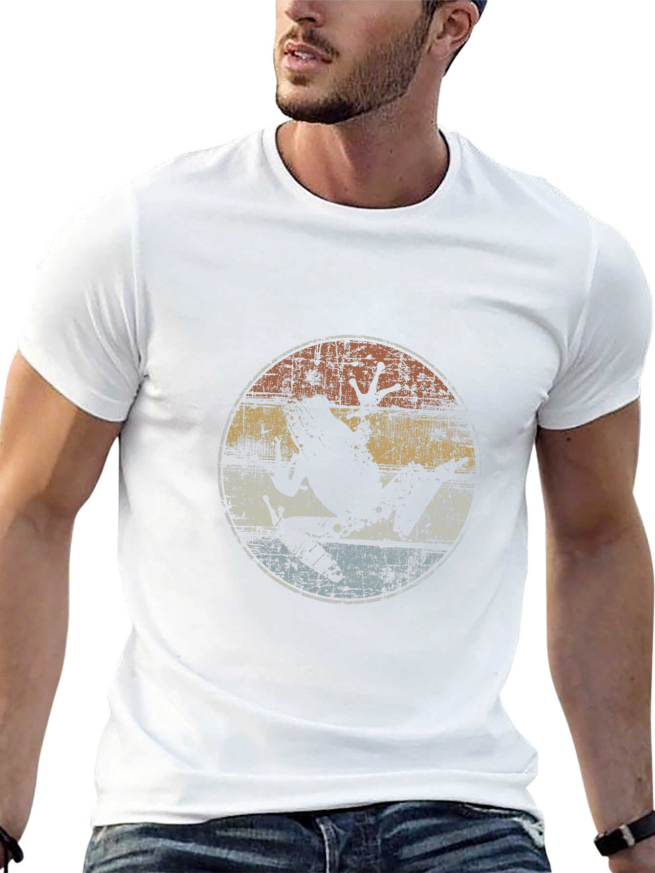 Retro Frog Graphic Tee - Distressed Design