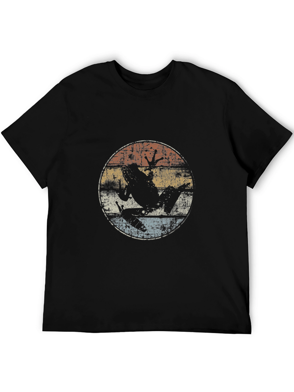 Retro Frog Graphic Tee - Distressed Design