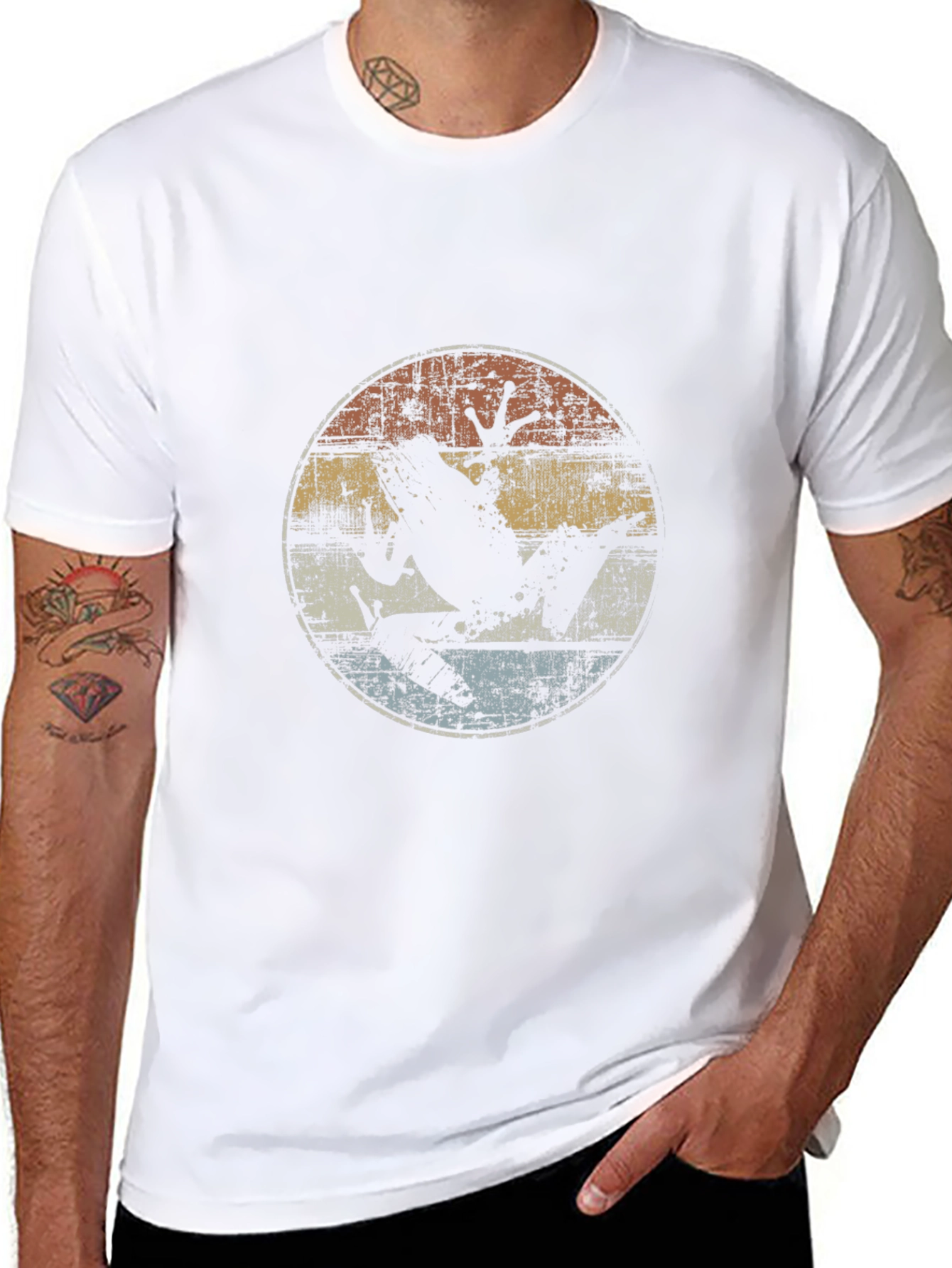 Retro Frog Graphic Tee - Distressed Design