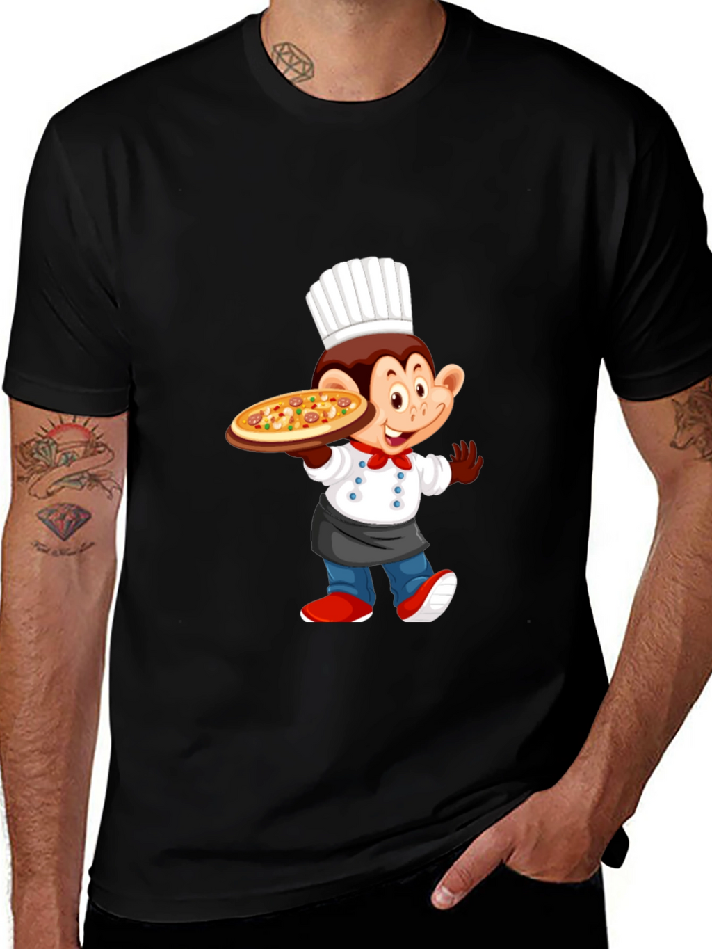 Chef Monkey Pizza T-Shirt