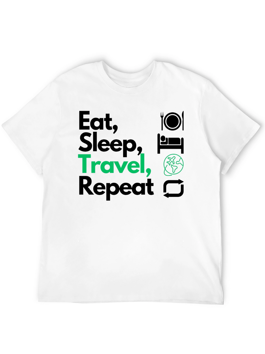 Eat Sleep Travel Repeat Graphic T-Shirt