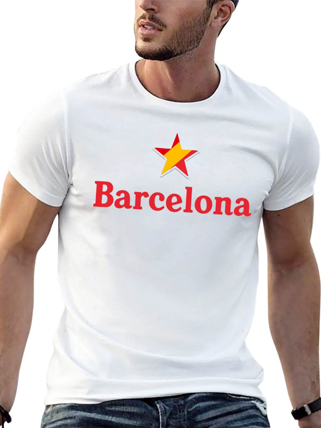 Barcelona Star Graphic Black T-Shirt