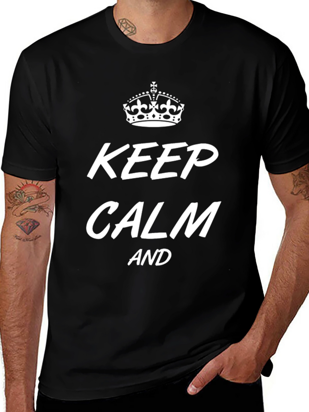 Keep Calm T-Shirt - Crown Graphic Print