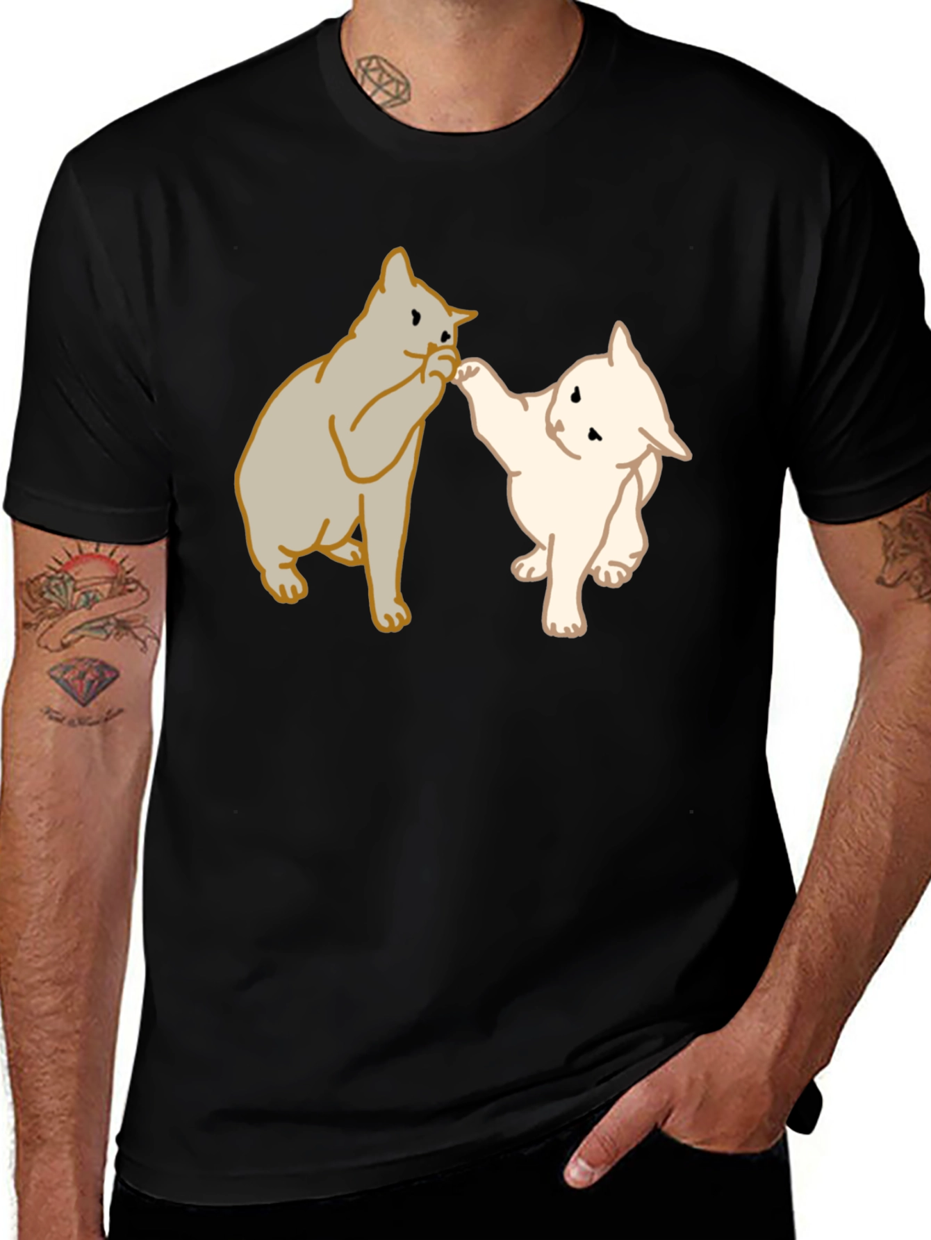 Cat High Five T-Shirt - Funny Kitten Tee