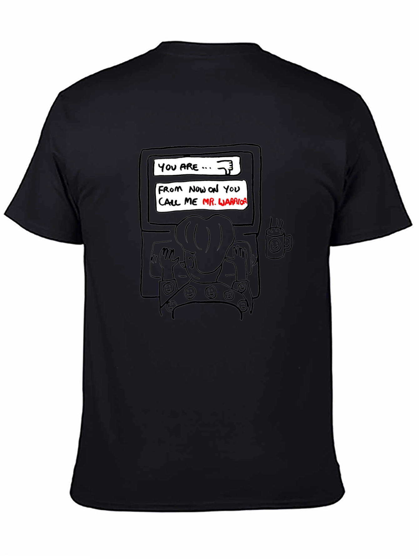 Mr. Warrior Graphic Tee - Black Cotton Casual T-Shirt