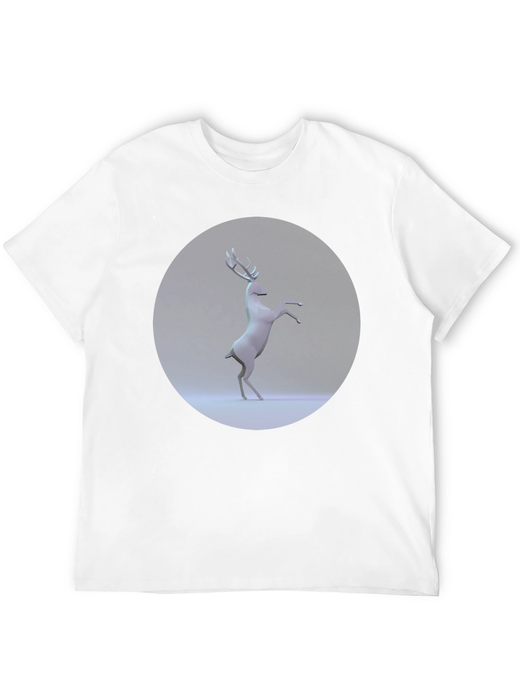 Geometric Deer Graphic Tee - Modern Black T-Shirt