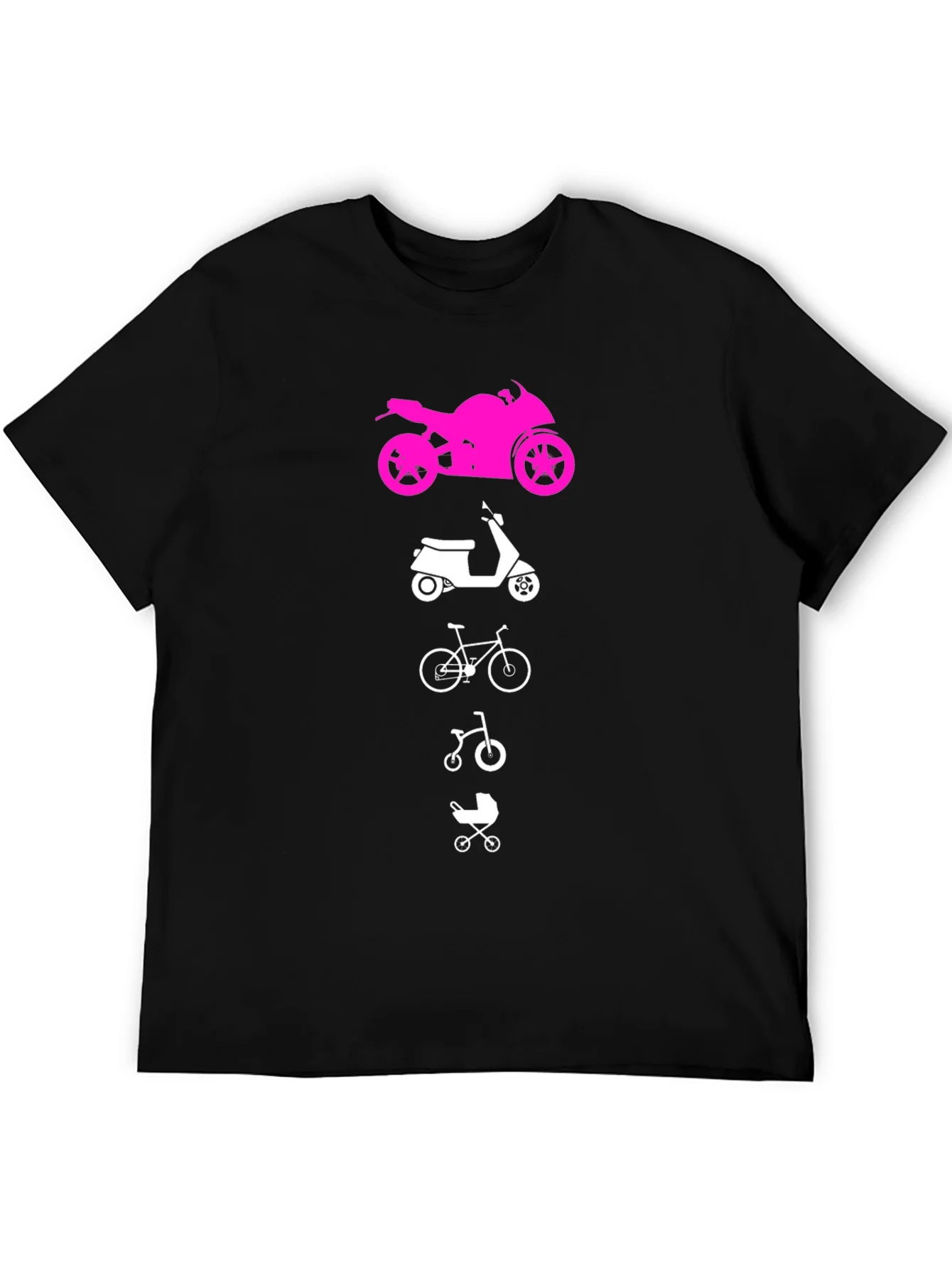 Evolution of Man Tee: Motorcycle Scooter Bike Baby Carriage