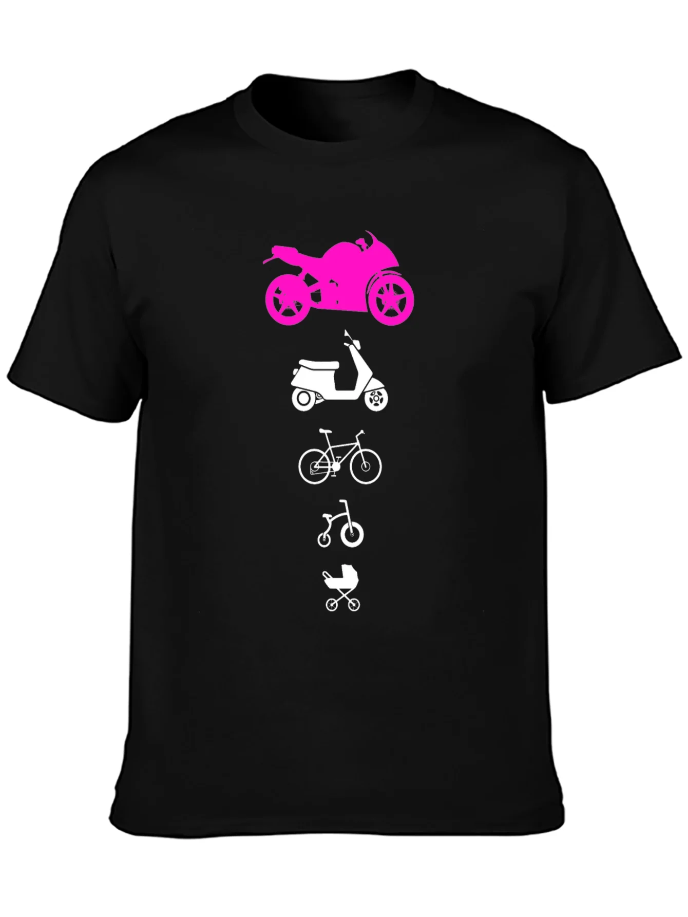 Evolution of Man Tee: Motorcycle Scooter Bike Baby Carriage