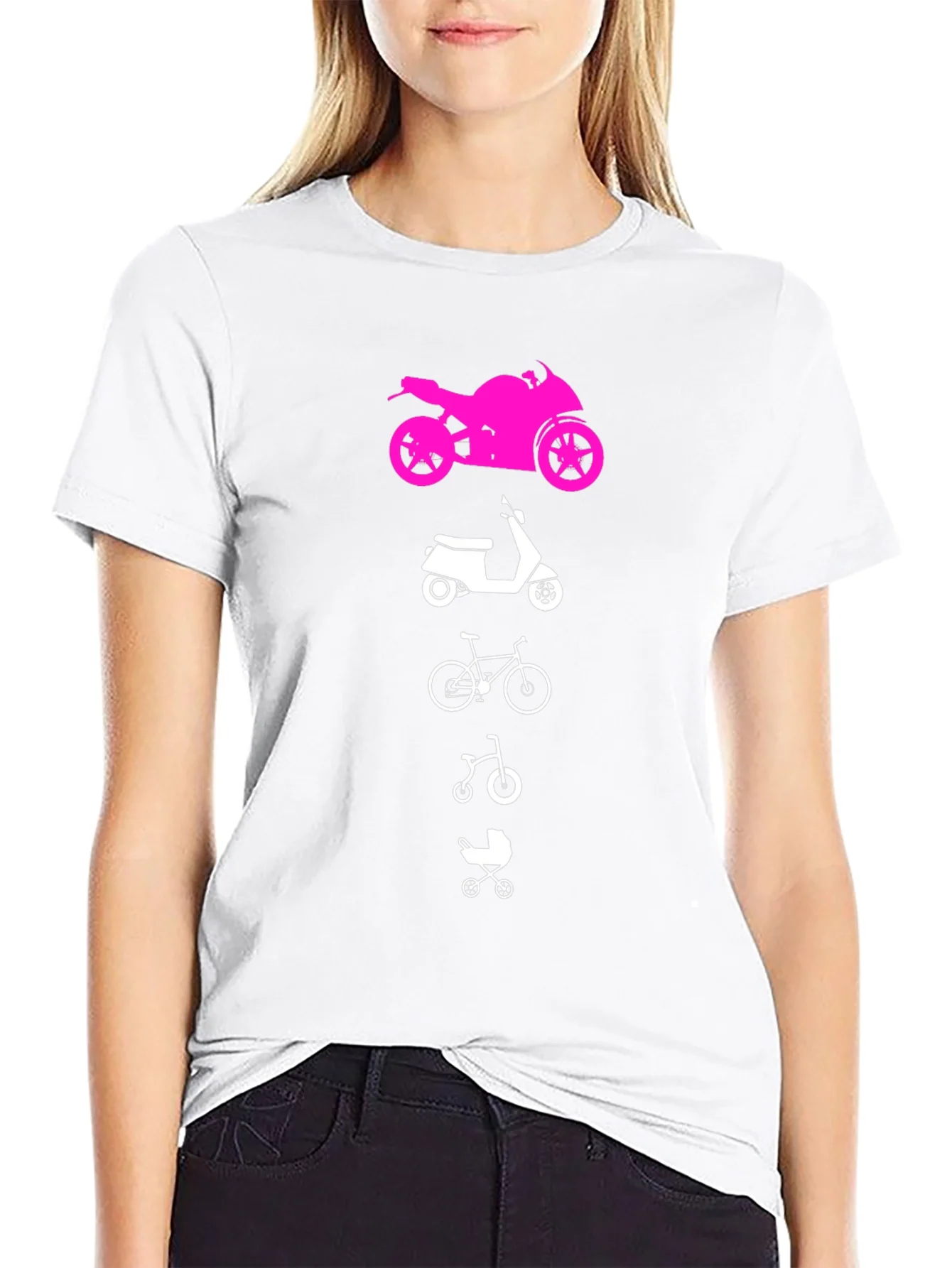 Evolution of Man Tee: Motorcycle Scooter Bike Baby Carriage