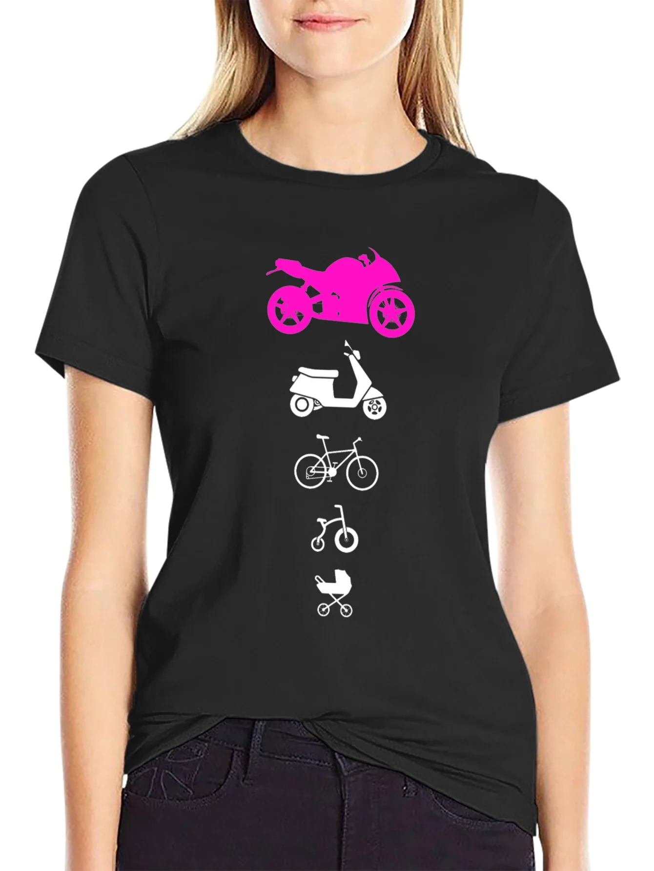 Evolution of Man Tee: Motorcycle Scooter Bike Baby Carriage