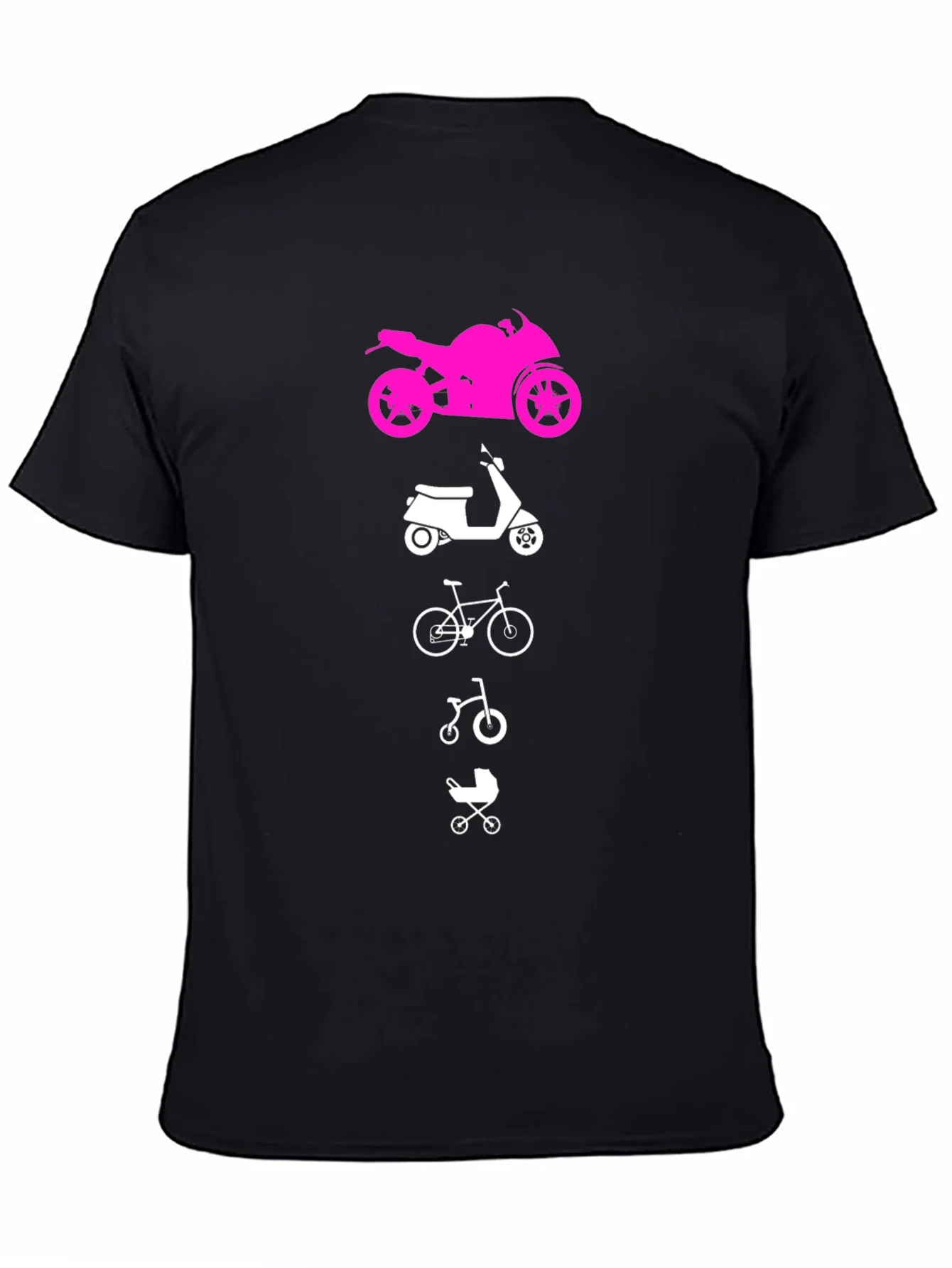 Evolution of Man Tee: Motorcycle Scooter Bike Baby Carriage