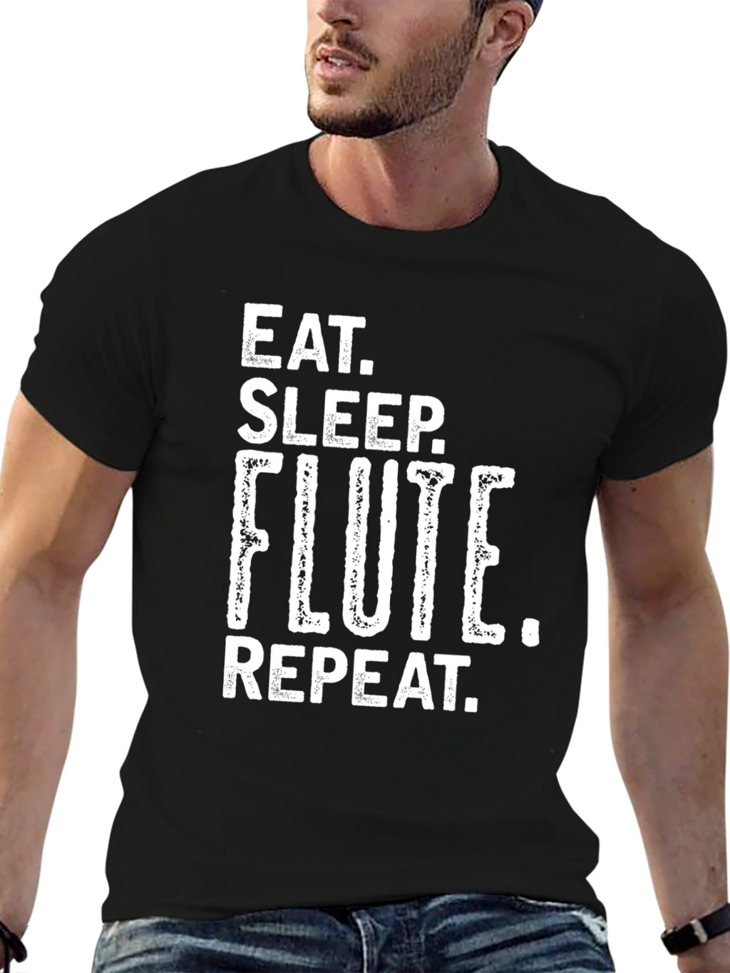 Eat Sleep Flute Repeat Graphic Tee