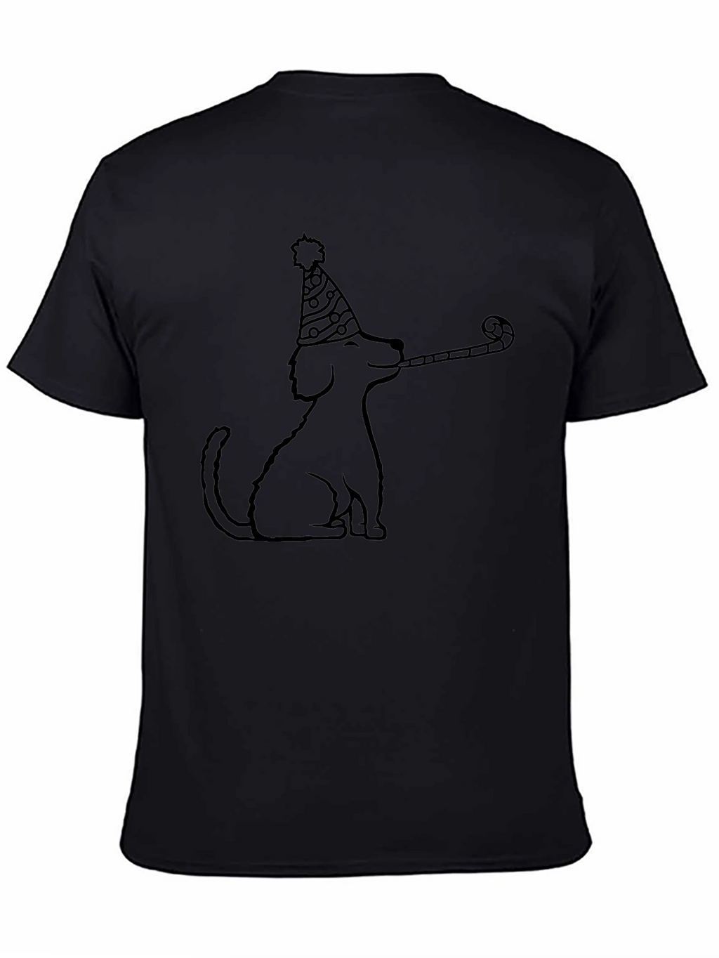 Party Dog Graphic T-Shirt - Black