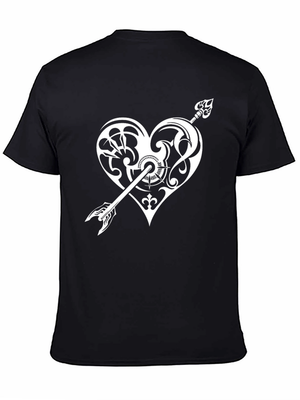 Heart Arrow Graphic Print Tee - Black