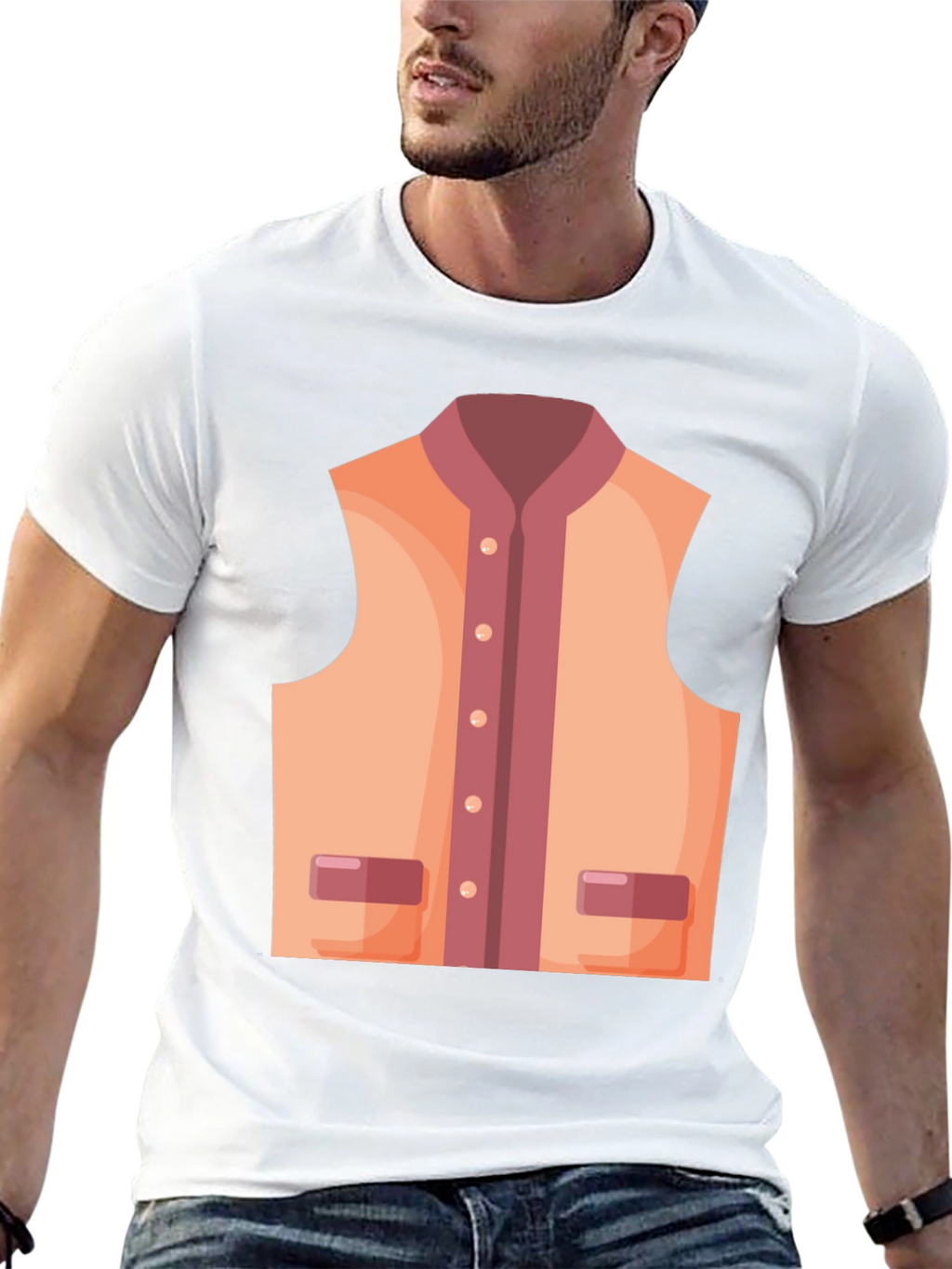 Novelty Vest Graphic T-Shirt