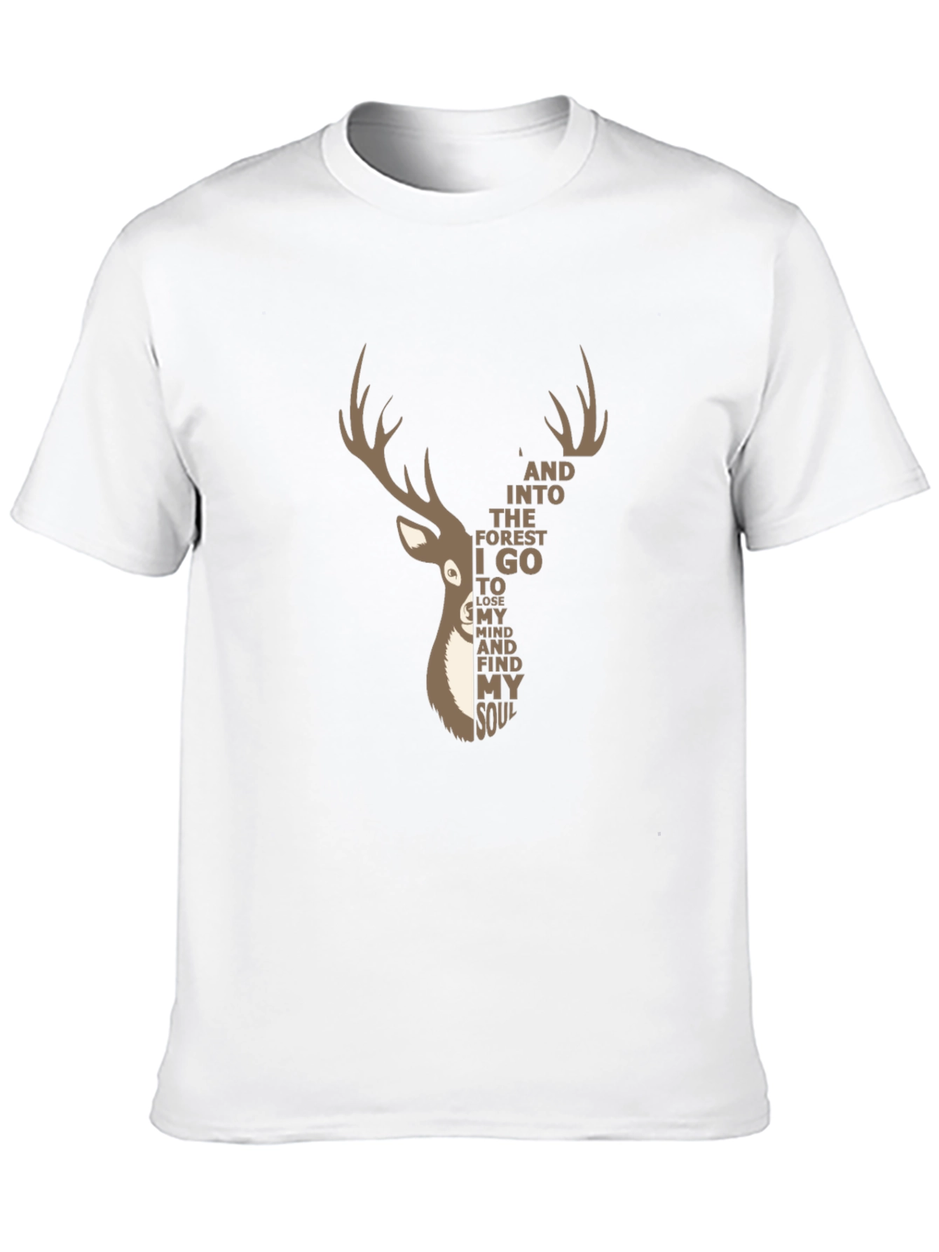 Deer Forest Soul Graphic Tee - Black