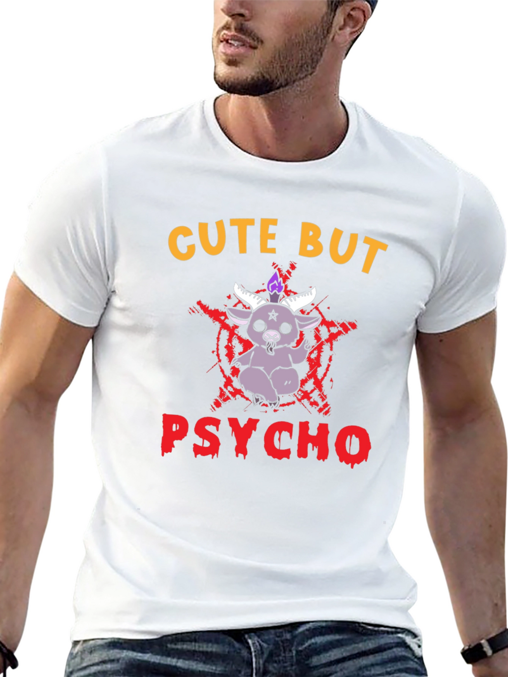 Cute But Psycho T-Shirt - Baphomet Graphic Tee
