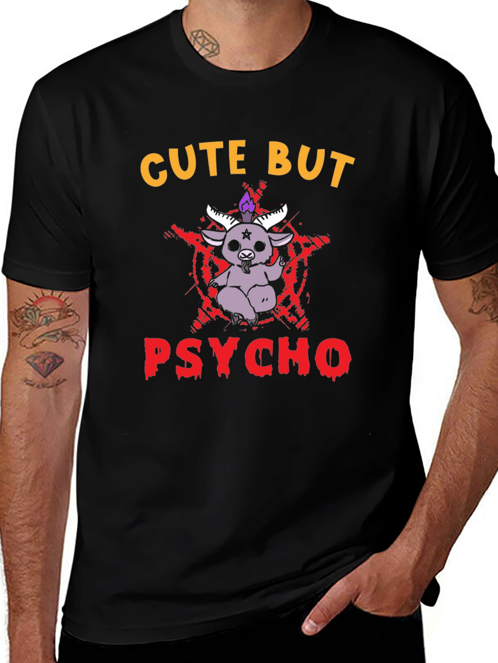 Cute But Psycho T-Shirt - Baphomet Graphic Tee