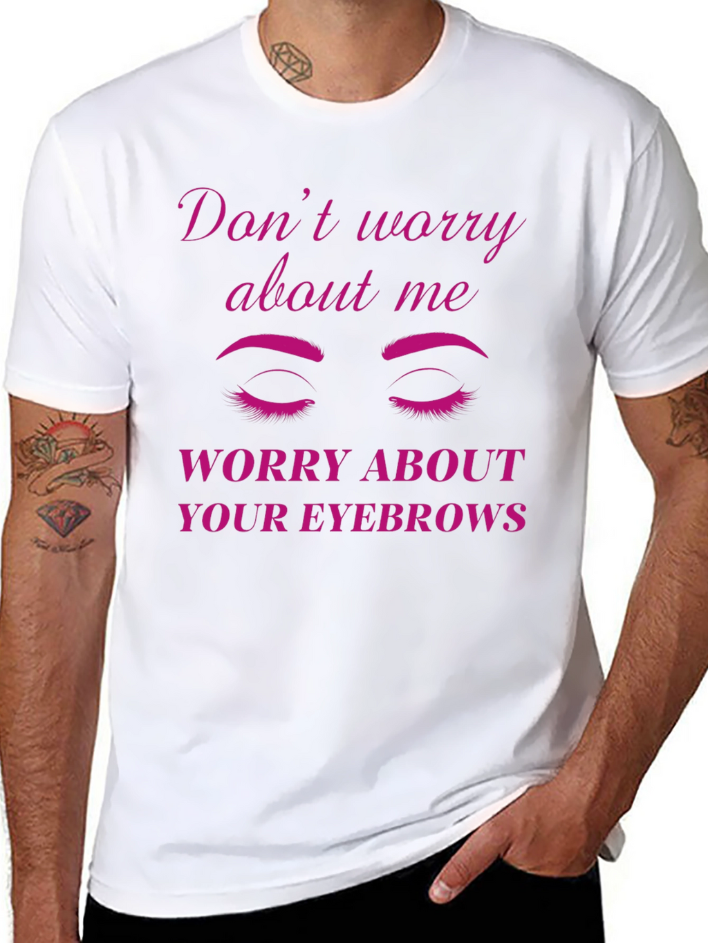 Funny Eyebrow Graphic T-Shirt - Sarcastic Womens Tee