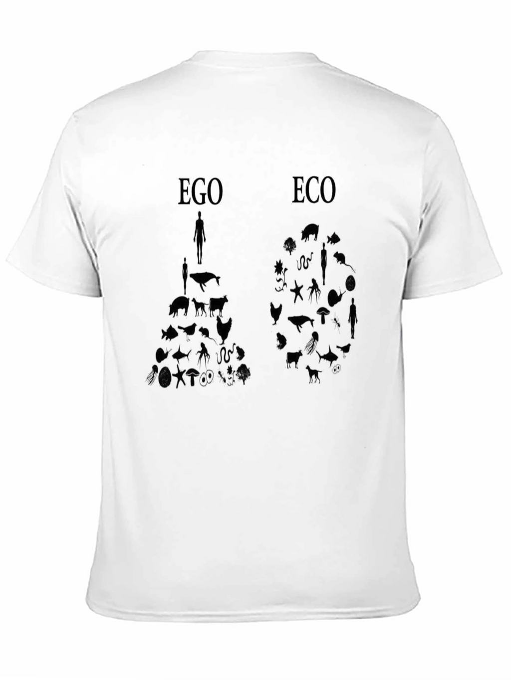 Ego vs Eco Graphic Print Black T-Shirt