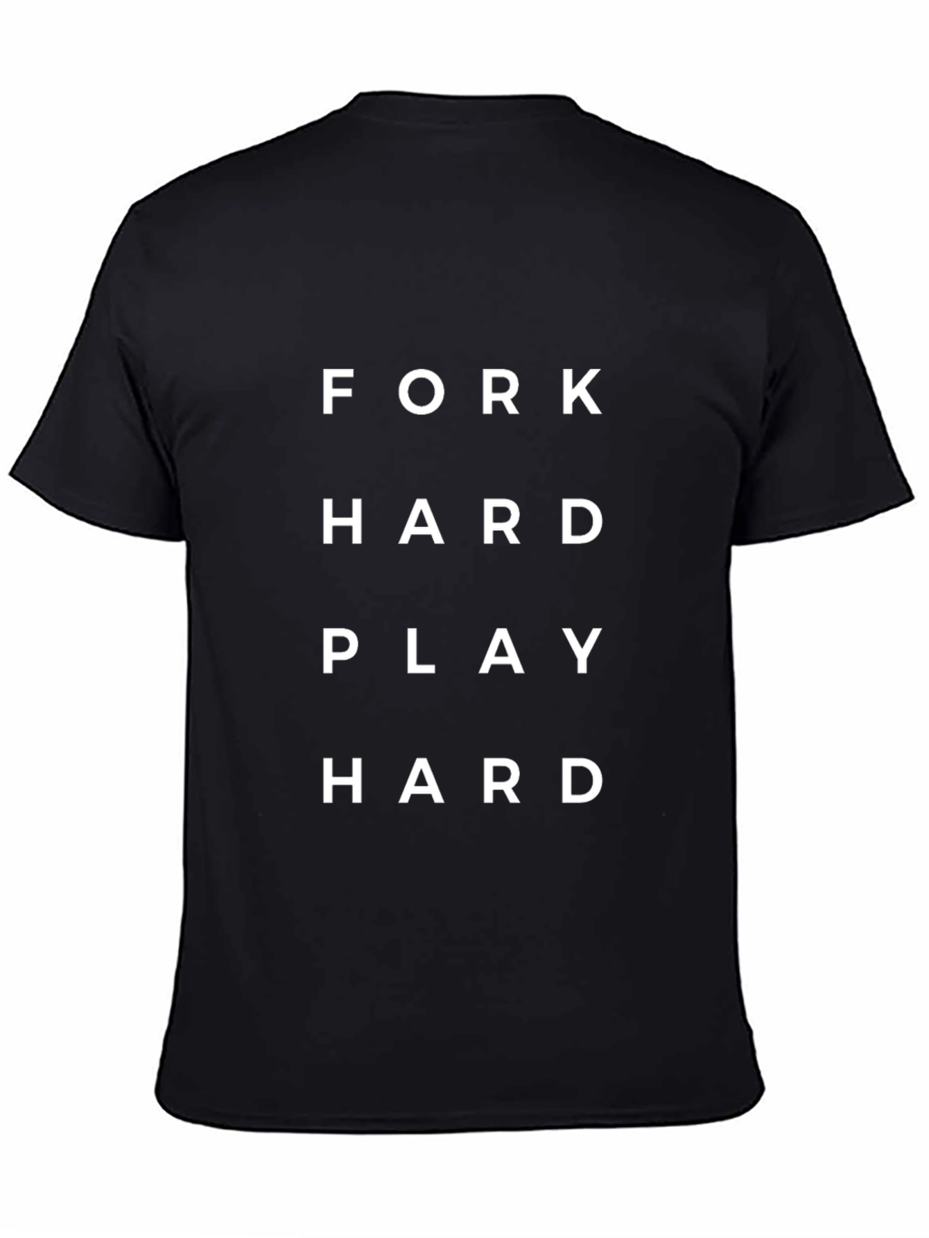 Fork Hard Play Hard Graphic Tee - Black Cotton T-Shirt