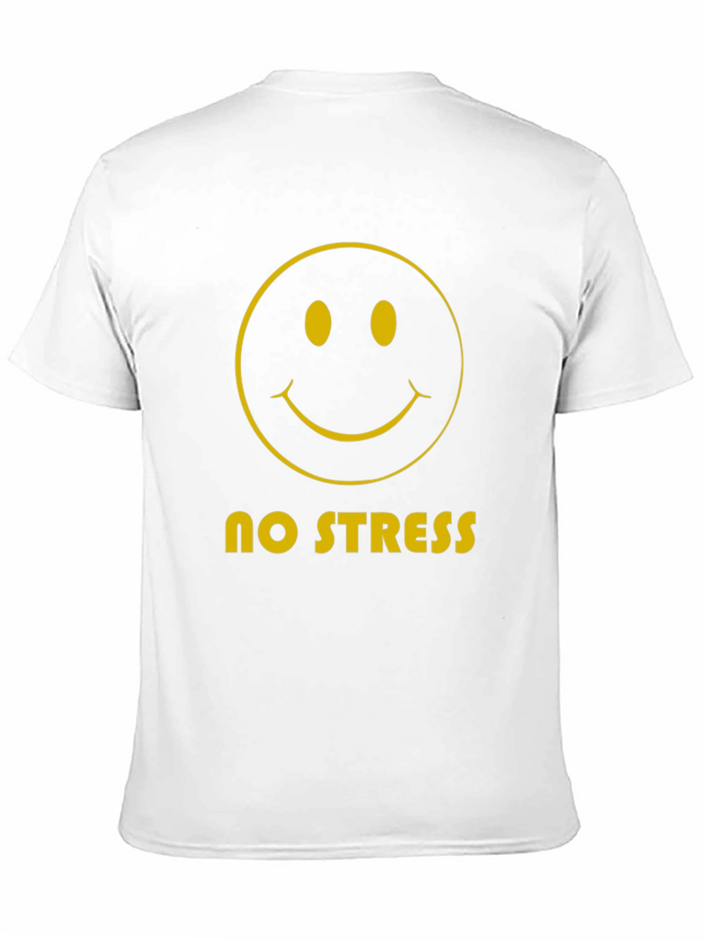 No Stress Smiley Face Graphic Tee - Black