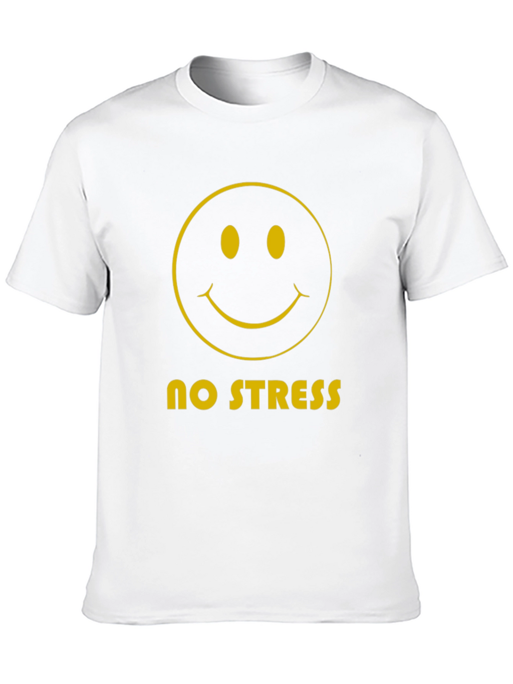No Stress Smiley Face Graphic Tee - Black