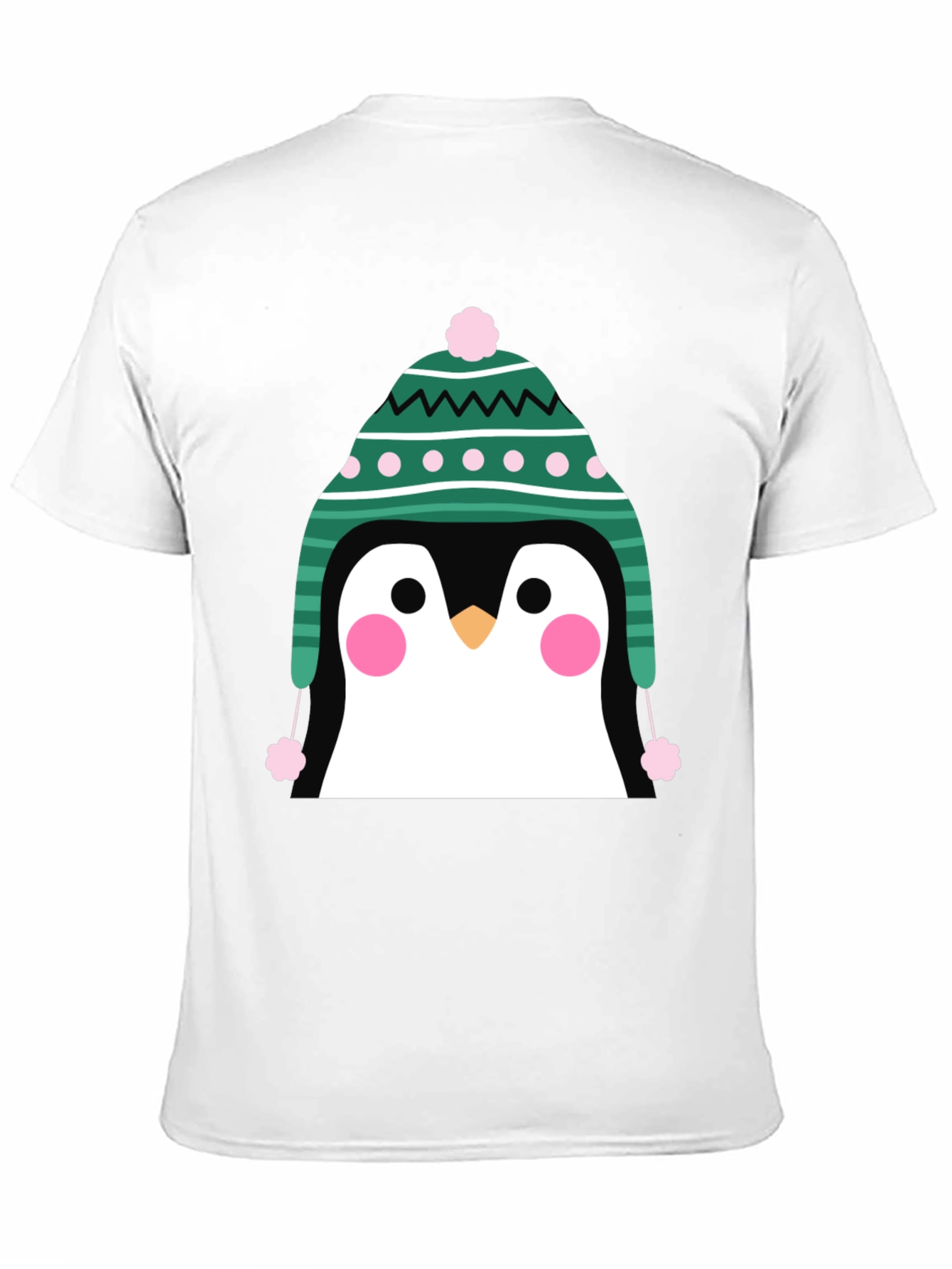 Penguin Winter Hat Graphic Tee - Cute Holiday T-Shirt