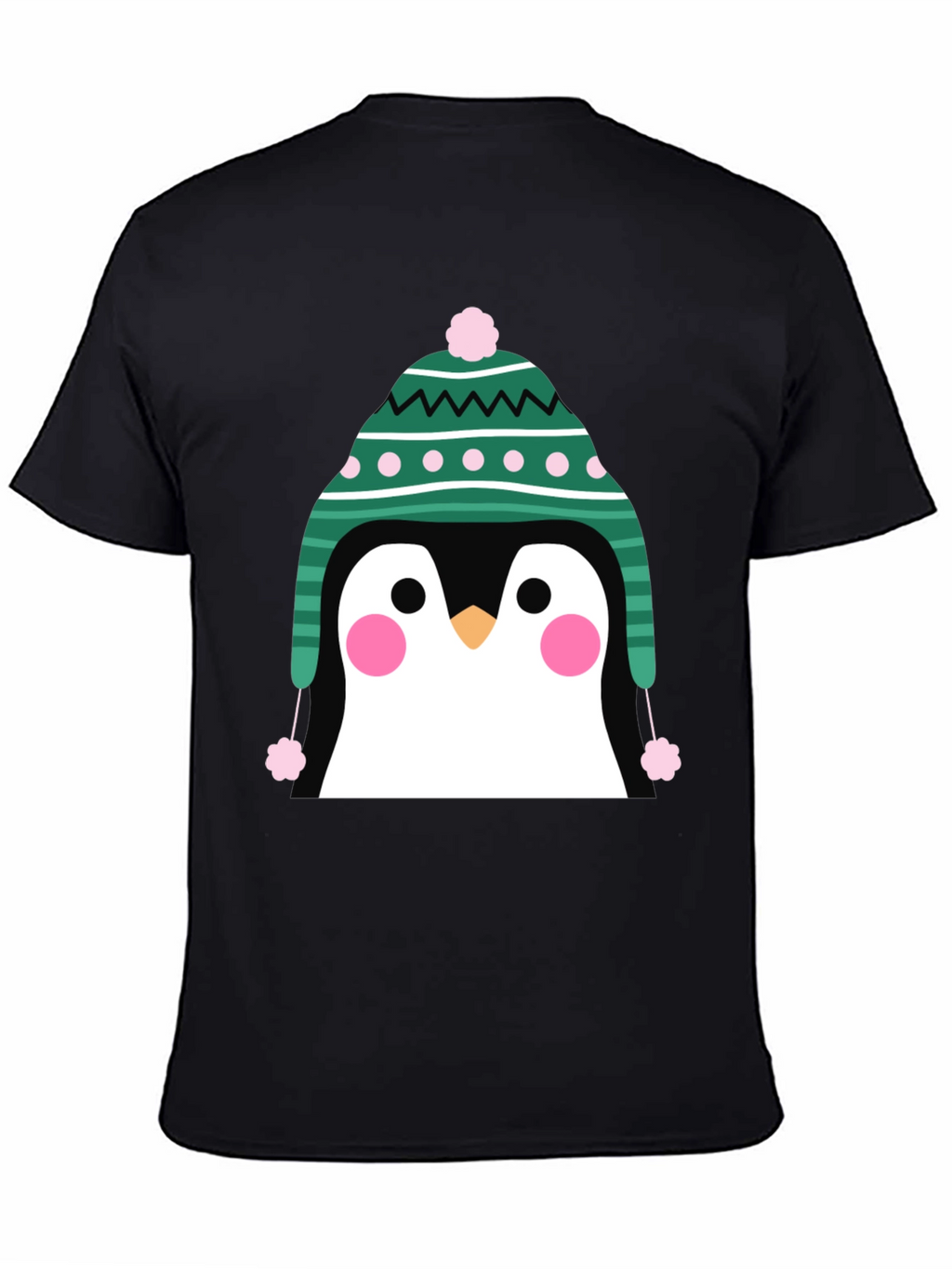 Penguin Winter Hat Graphic Tee - Cute Holiday T-Shirt
