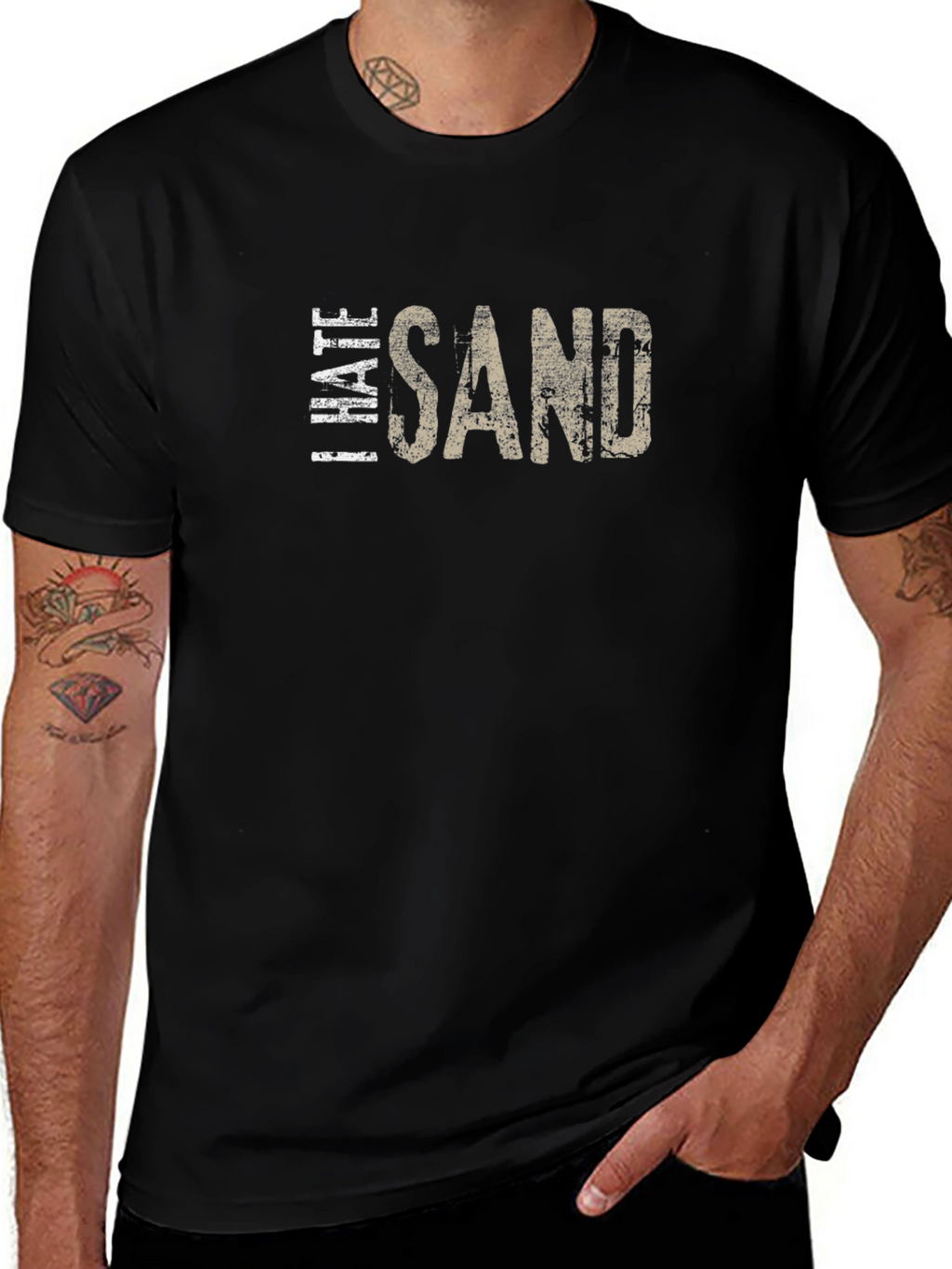 I Hate Sand Graphic T-Shirt - Soft Cotton Blend