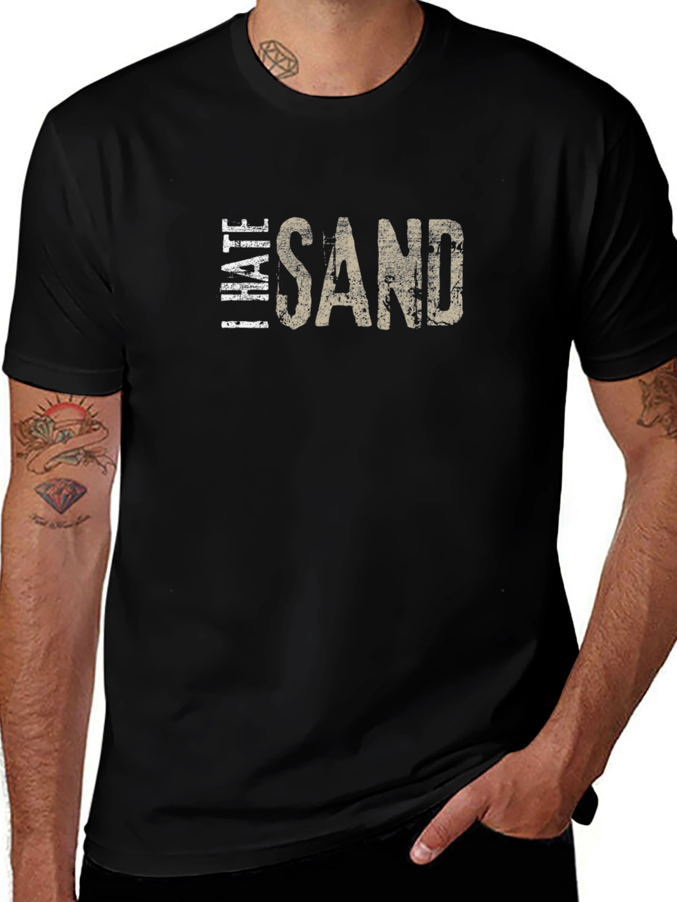 I Hate Sand Graphic T-Shirt - Soft Cotton Blend